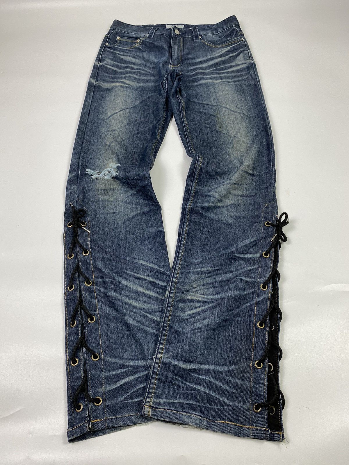 Jean lace up gaudi homme mudwash pant ifsixwasnine vkei style Size US 31 - 1 Thumbnail