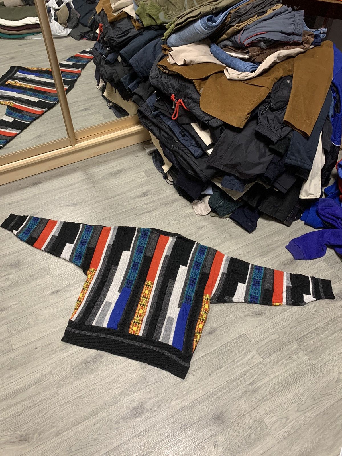 Vintage Carlo Colucci coogi style vintage multicoloured sweater Size US L / EU 52-54 / 3 - 6 Thumbnail