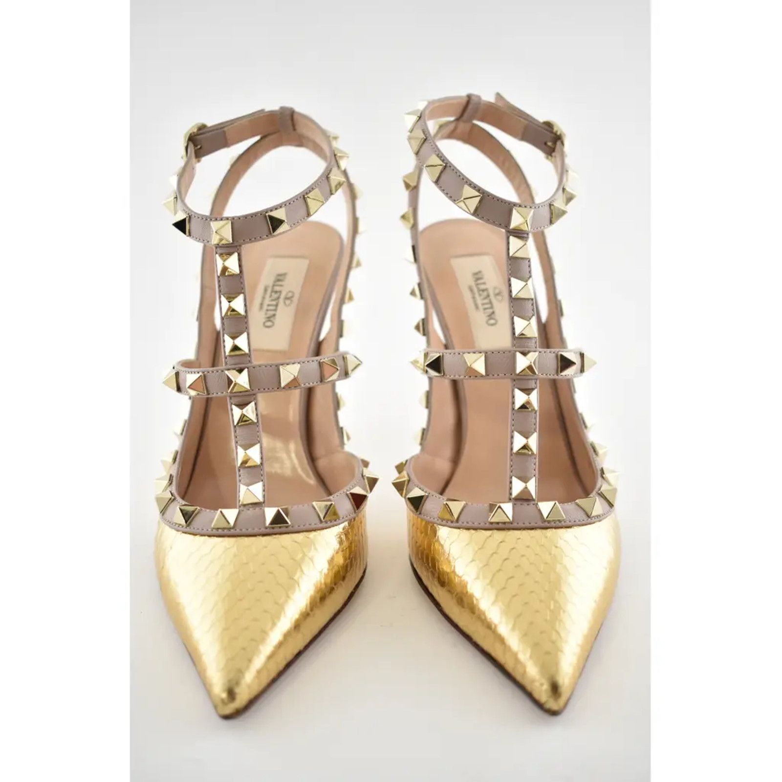 Valentino Rockstud Poudre T Ankle Strap Pointed Sandal Heel Pump 35 Size US 5 / IT 35 - 5 Thumbnail