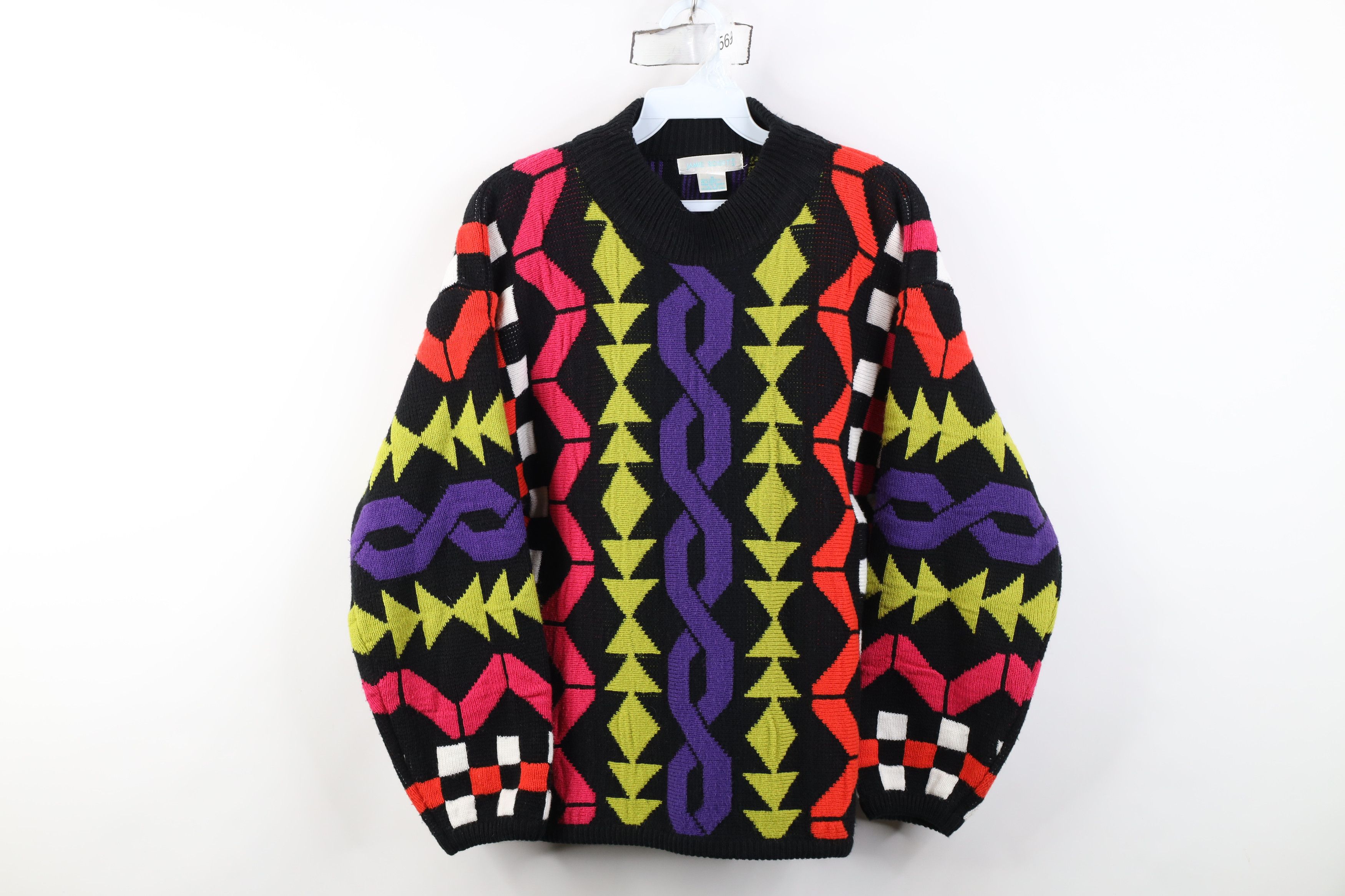 Vintage Vintage 90s Coogi Style Geometric Knit Mock Neck Sweater Size M / US 6-8 / IT 42-44 - 1 Thumbnail