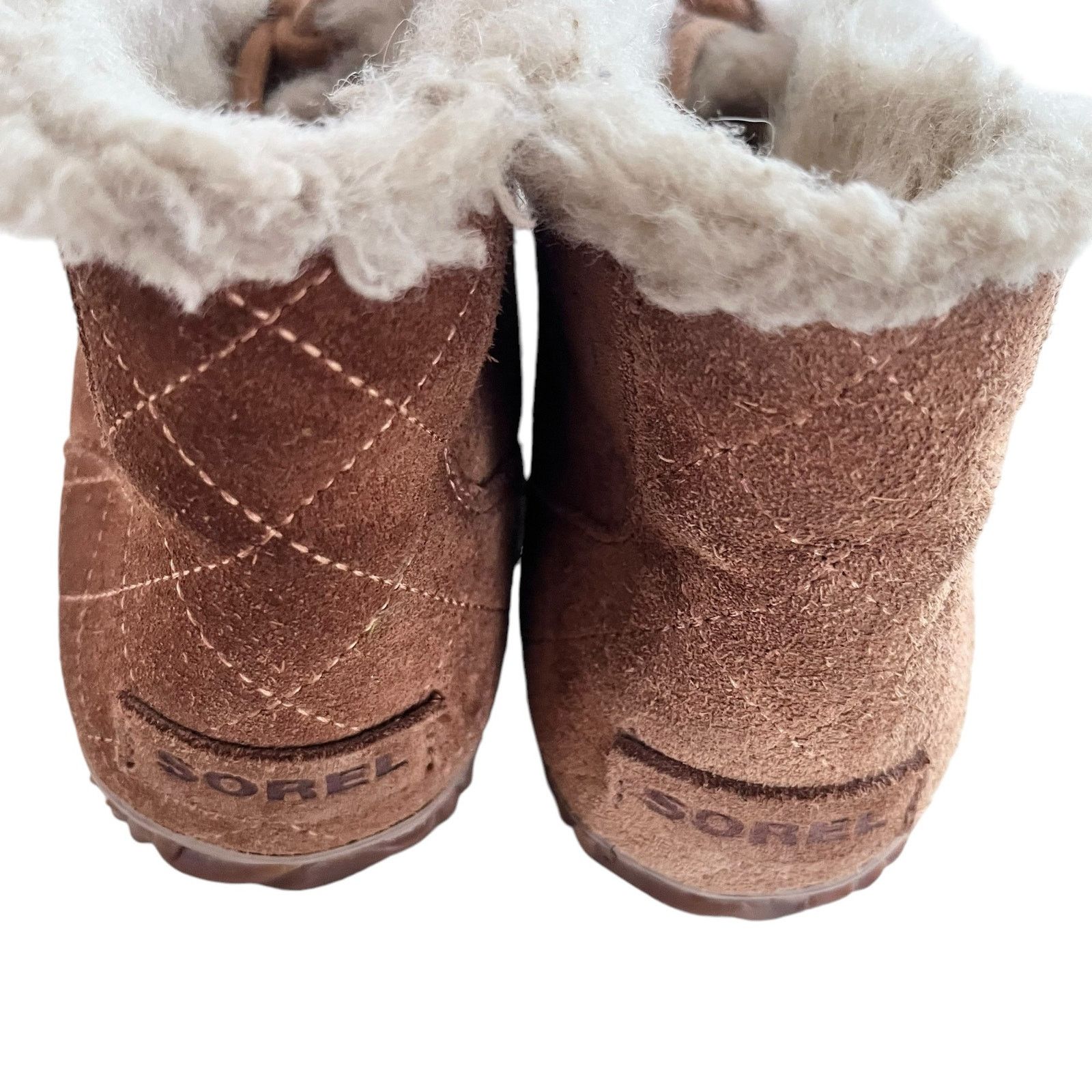 SOREL Sorel Out N About Brown Gray Suede Faux Fur Moccasin Boots Size US 7 / IT 37 - 4 Thumbnail