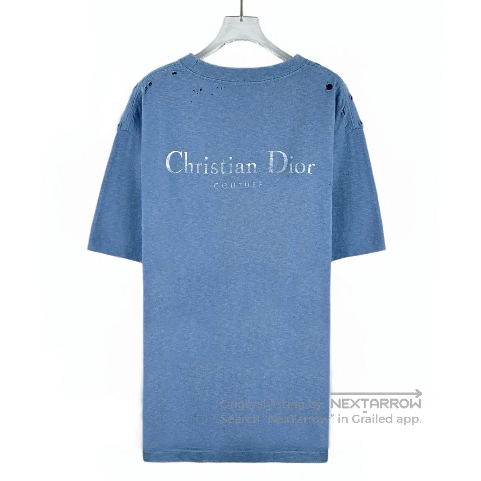 Dior Dior Dark blue distressed design cotton round neck short s Size US M / EU 48-50 / 2 - 2 Thumbnail