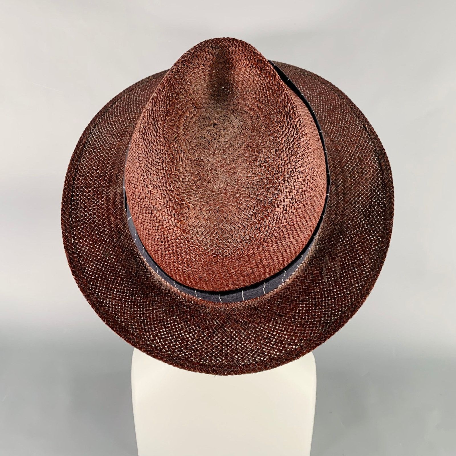Adam Kimmel ADAM KIMMEL Size L Brown Woven Straw Panama Hat Size ONE SIZE - 4 Thumbnail