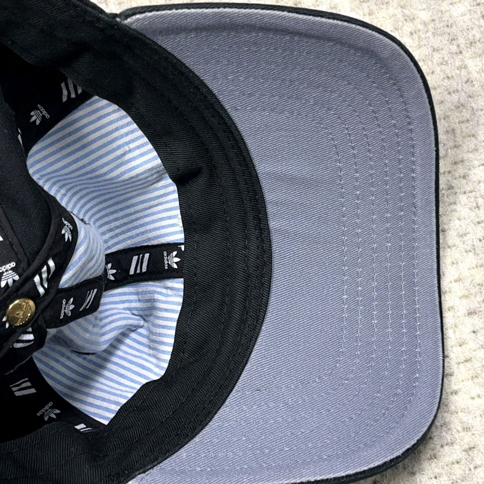 Adidas Adidas Cap Hat Strap Back Trefoil Logo Twill Dad Adjustable Black White Adult Size ONE SIZE - 5 Thumbnail
