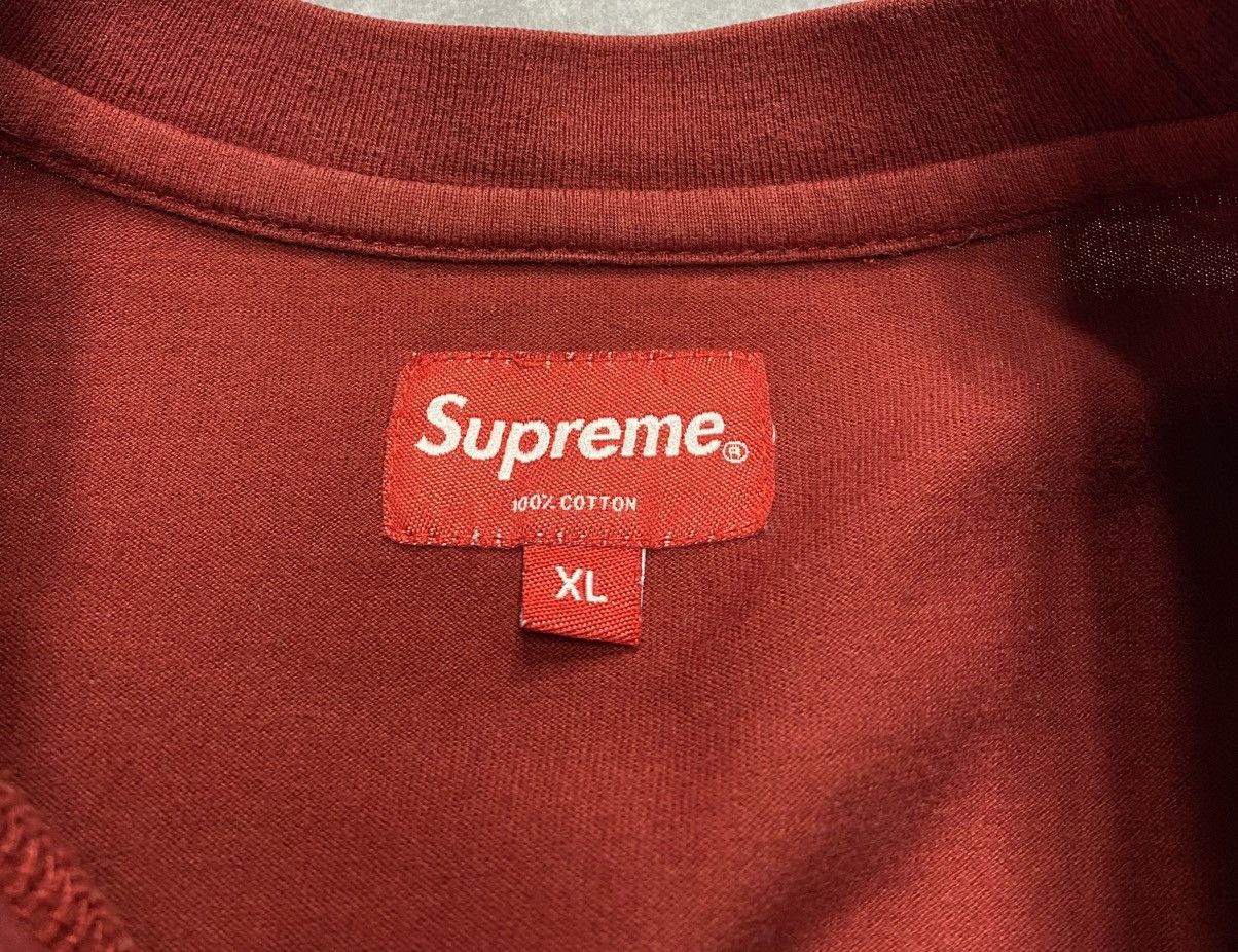 Supreme Supreme Crest Label Pocket Tee Burgundy Size US XL / EU 56 / 4 - 3 Thumbnail