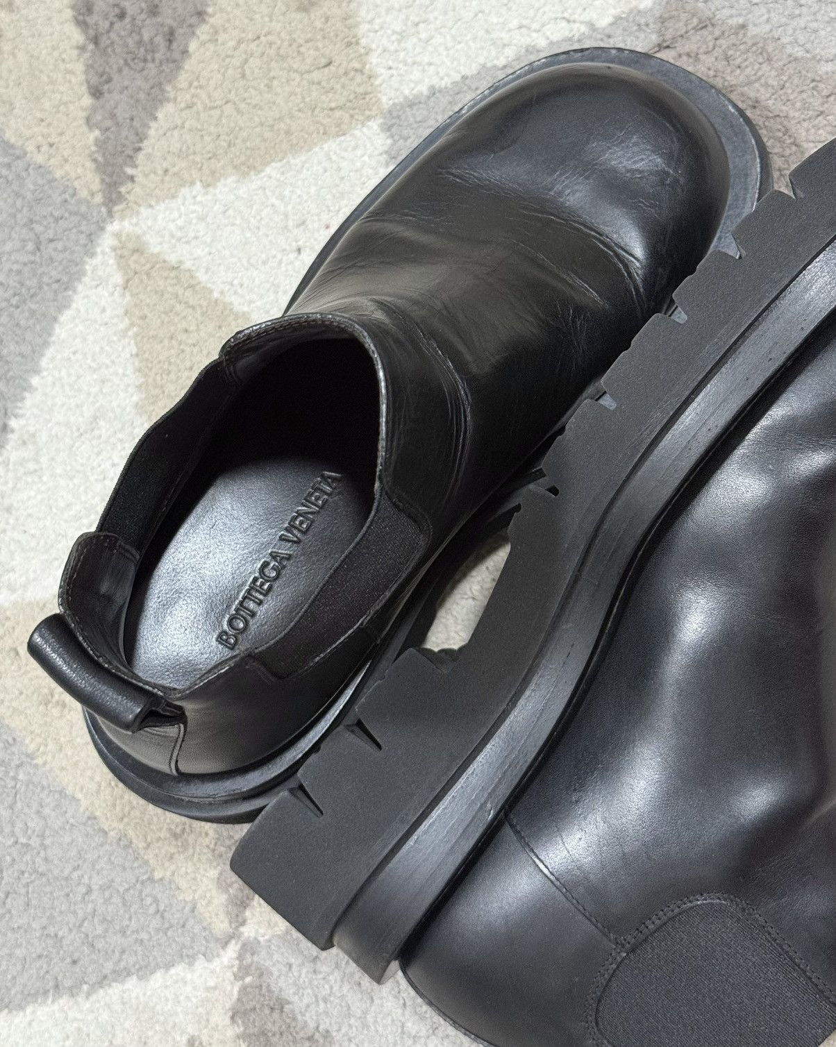 Bottega Veneta Bottega Veneta Lug Ankel Boot Calfskin Size US 4.5 / IT 34.5 - 9 Thumbnail