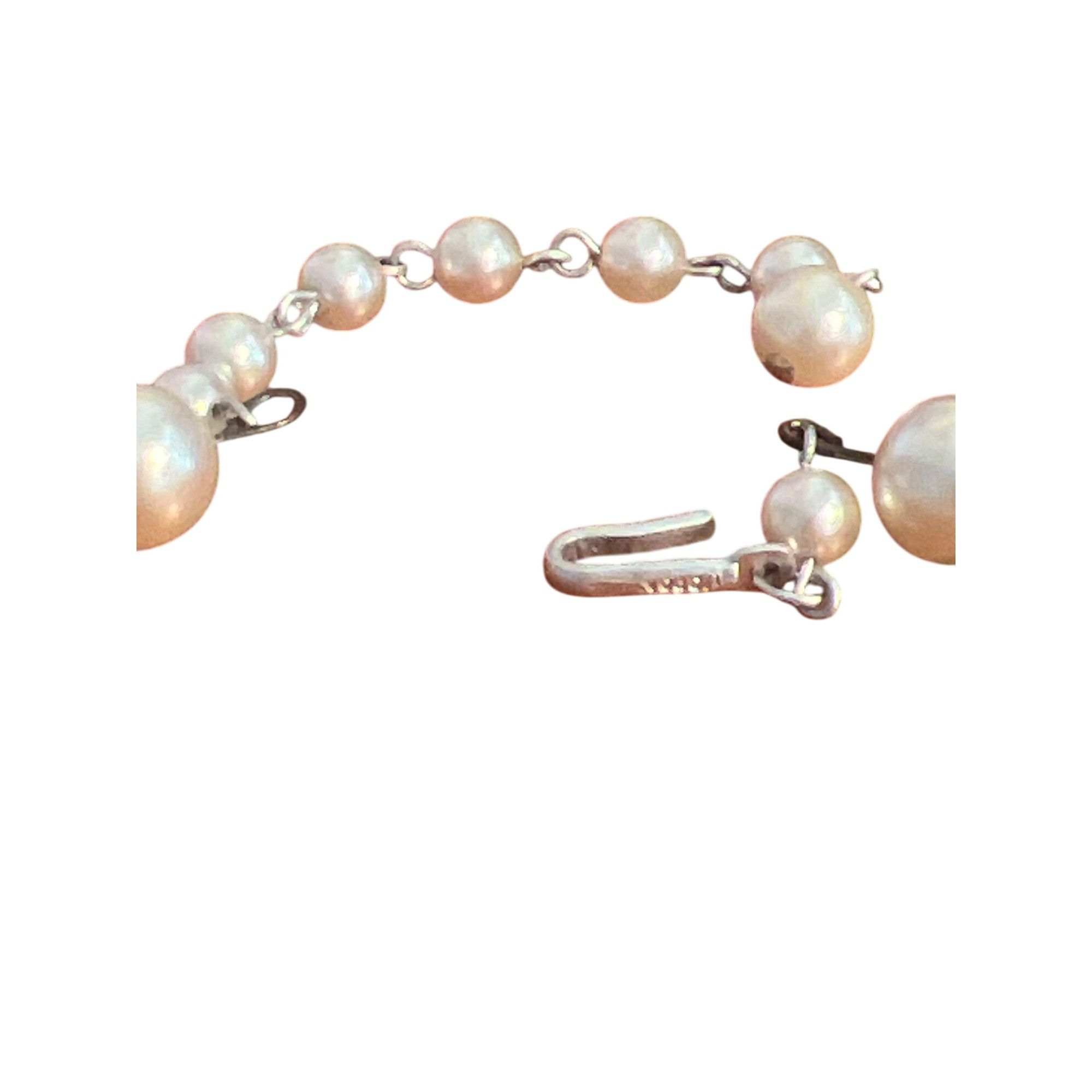 Other Vintage Silver Tone Faux Pearl Choker Necklace Japan Layer A Size ONE SIZE - 4 Thumbnail