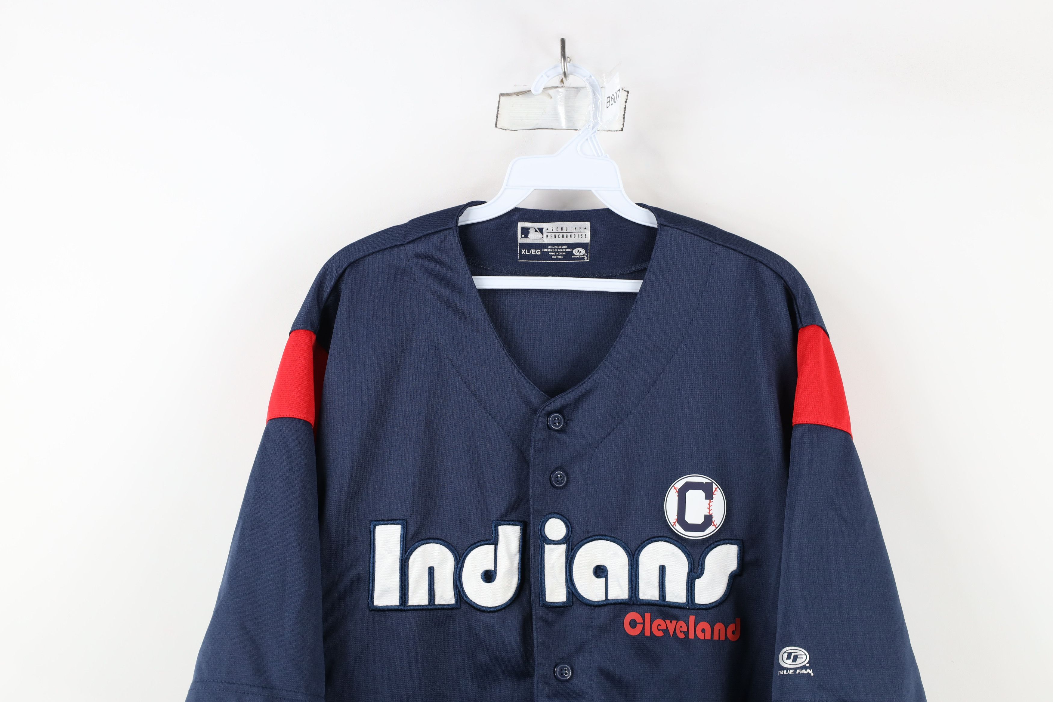 Vintage Vintage Y2K Cleveland Indians Baseball Jersey Blue Polyester Size US XL / EU 56 / 4 - 2 Thumbnail
