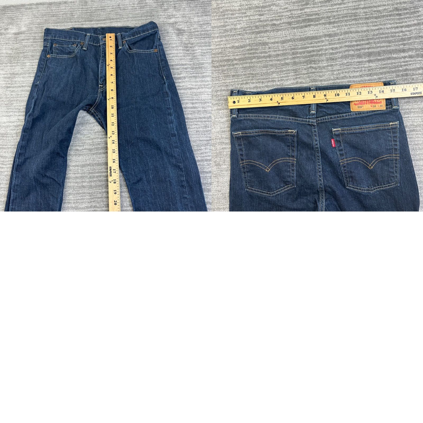 Levi's Levis 510 Jeans 30x27 Blue Denim Cotton Casual Slim Skinny Mens Size US 30 / EU 46 - 8 Thumbnail