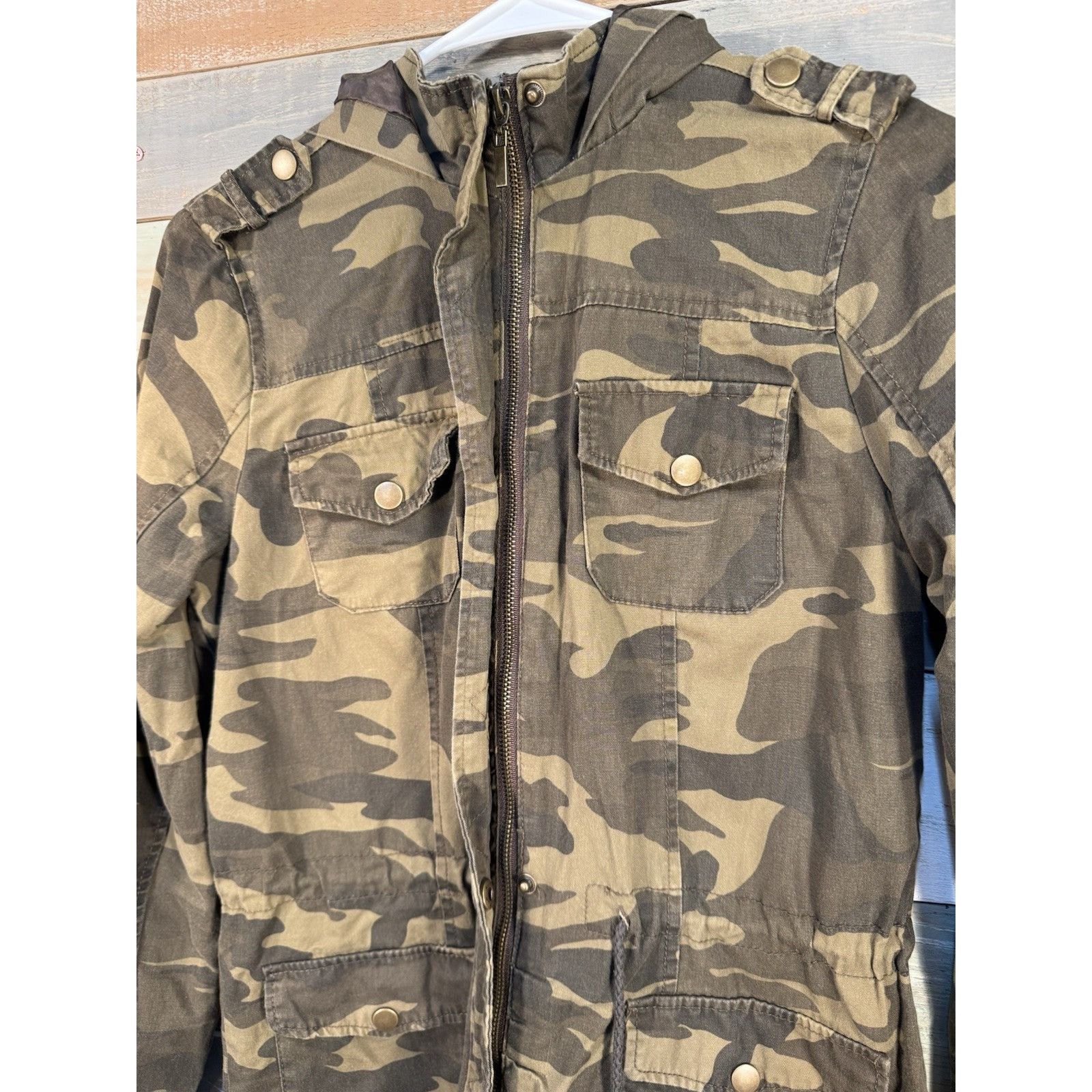 New Look NEW LOOK Women's Utility Military Camouflage Hooded Fitted Z Size S / US 4 / IT 40 - 5 Thumbnail
