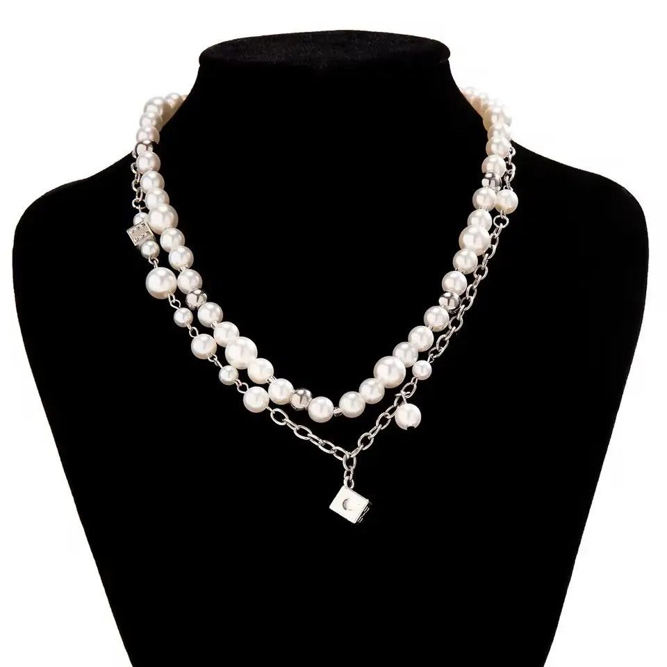 Jewelry Salircon Steampunk Metal Dice Pendant Short Necklace Size ONE SIZE - 2 Thumbnail
