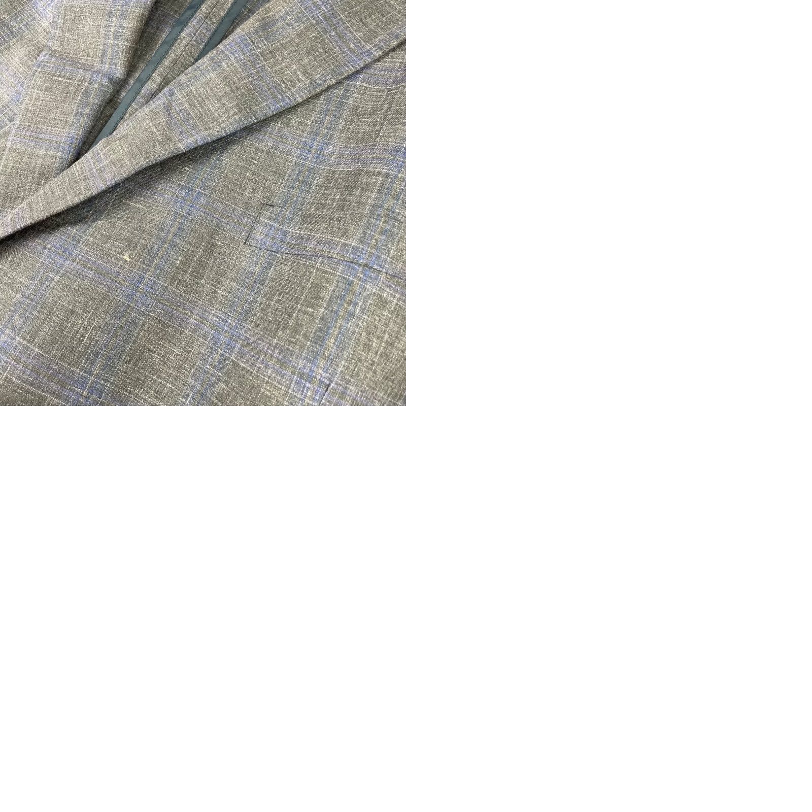 Vintage VINTAGE? No. Paul Fredrick Men's Lightweight Classic 2-Button Blazer Green/Blue Plaid 54R Size 54R - 9 Thumbnail