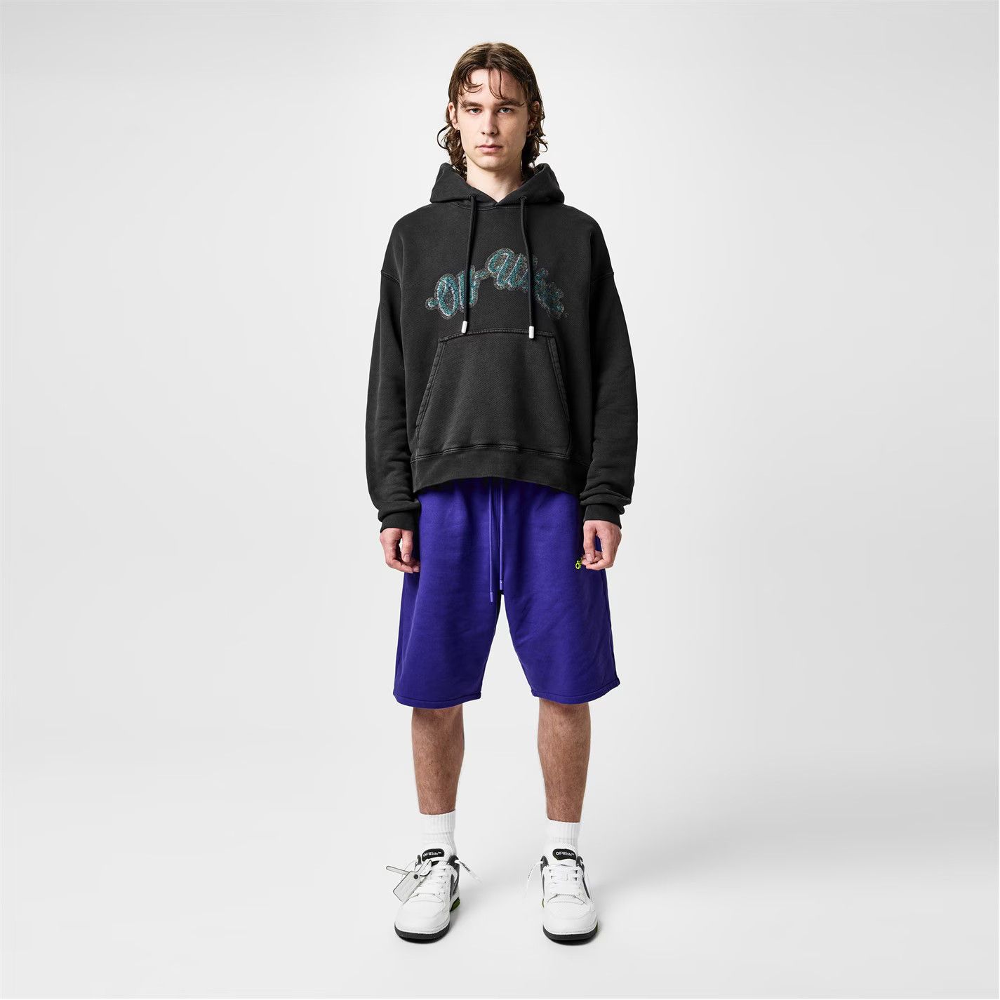 Off-White o1g2r1mq0226 Bacchus Skate Distressed Print Hoodie Black Size US XXS / EU 40 - 3 Thumbnail