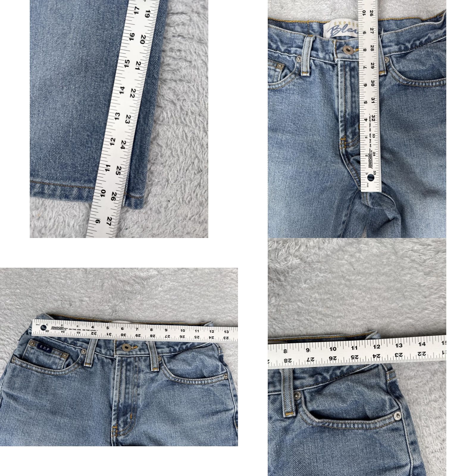 Express VINTAGE Express Bleus Jeans Juniors 1/2 Blue Mid Rise Straight Stovepipe Denim 24x27 Size 25" / US 0 / IT 36 - 8 Thumbnail