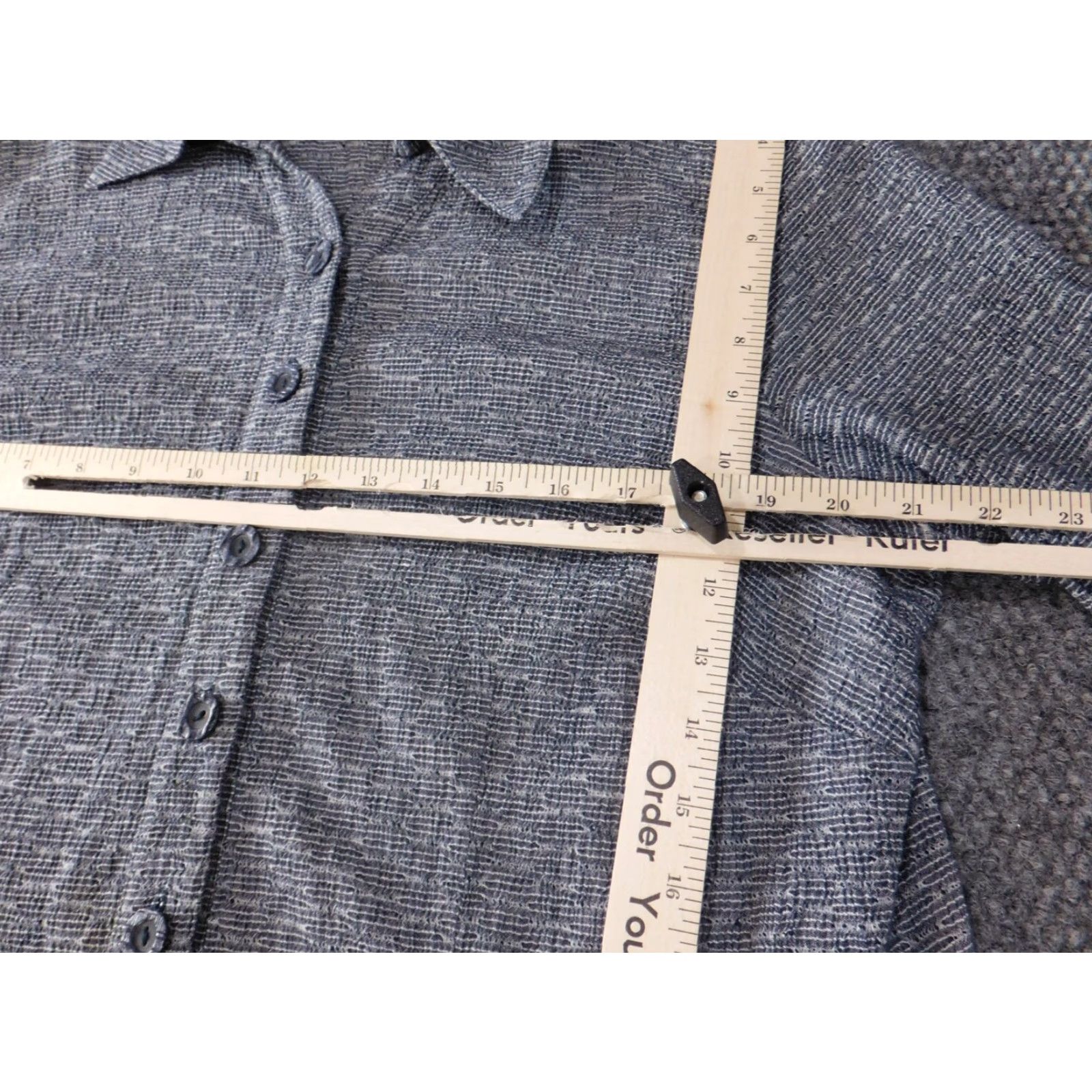 Coldwater Creek Coldwater Creek Womens Blouse 1X Plus Blue Button-Up Casual Sleeve Long Sleeve Collared Geometric Classic Womens Clothing Size XL / US 12-14 / IT 48-50 - 6 Thumbnail