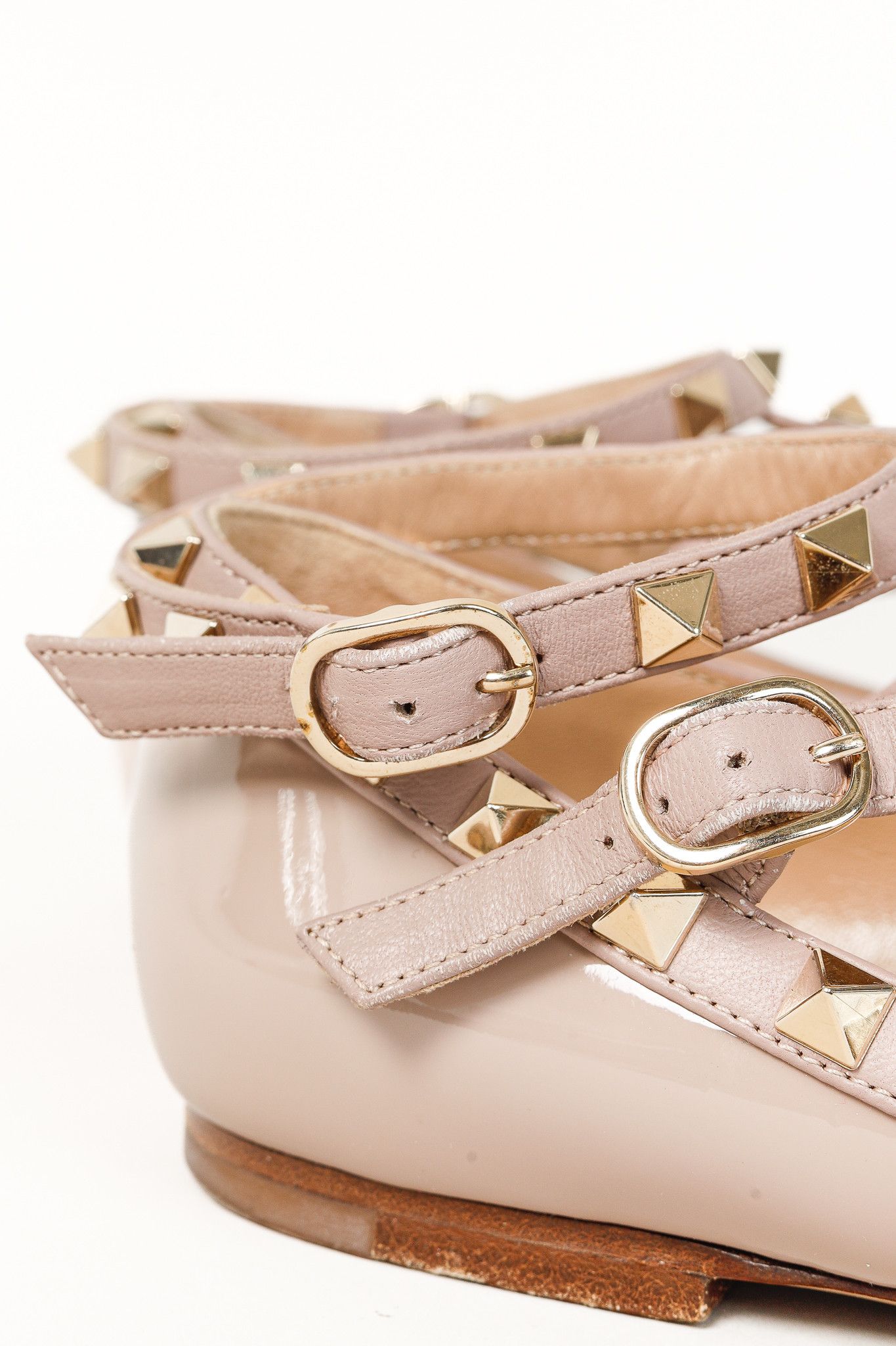 Valentino Valentino Garavani Rockstud Patent Ankle Strap Flats Size US 6.5 / IT 36.5 - 9 Thumbnail