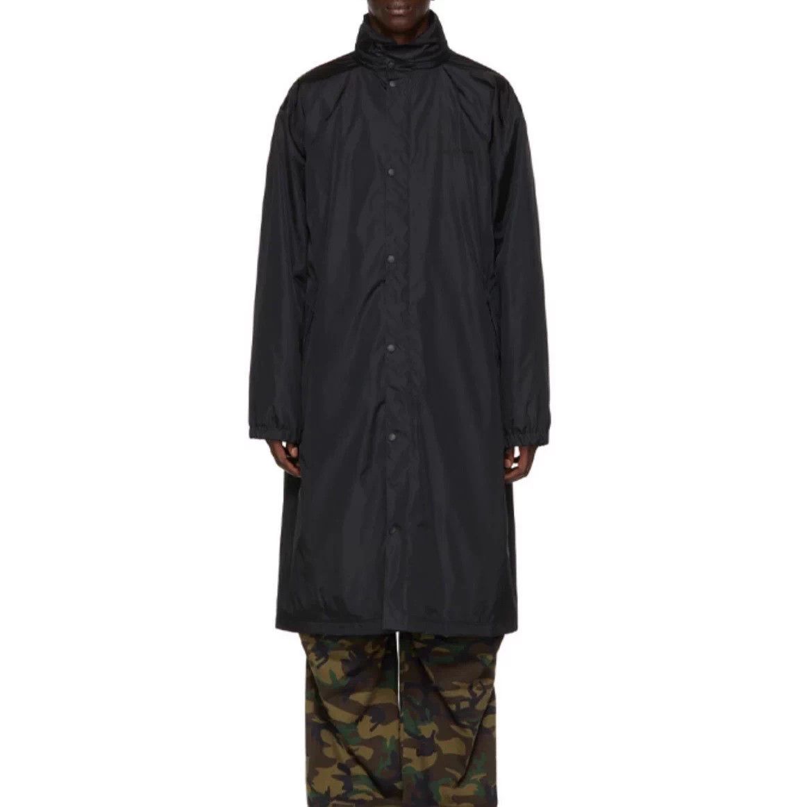 Balenciaga Balenciaga solid hidden hood overcoat men's black Size US M / EU 48-50 / 2 - 8 Thumbnail