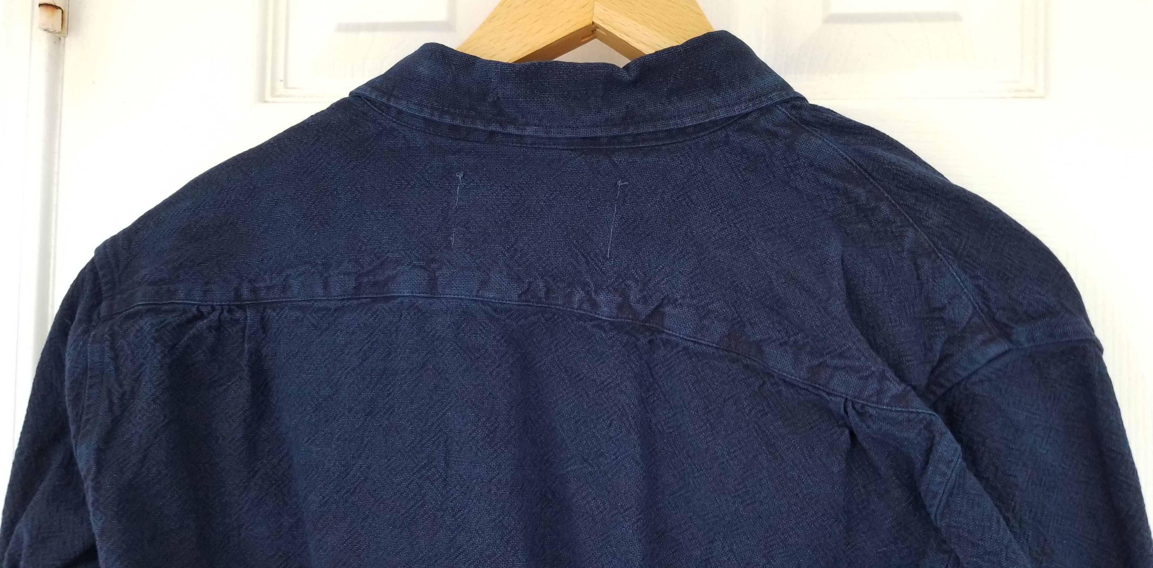 Our Legacy Our Legacy Indigo Cotton-Linen Overdyed Shirt Navy Blue Size US XS / EU 42 / 0 - 10 Thumbnail