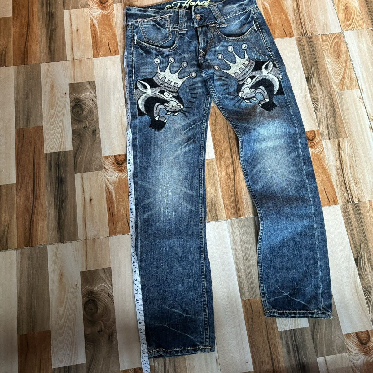 Christian Audigier × Ed Hardy × Vintage Crazy Vintage 00s Edhardy Y2K Baggy Jeans Size US 34 / EU 50 - 11 Thumbnail