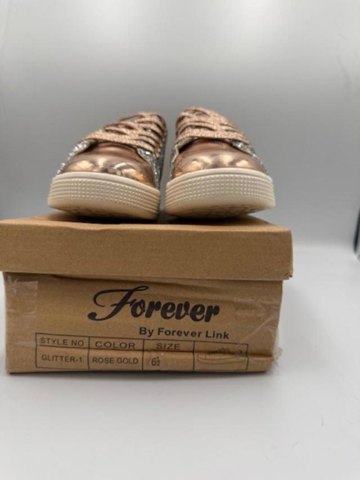 Forever 21 Forever Rose Gold Glitter Sneakers Size W6.5 Size US 6.5 / IT 36.5 - 2 Thumbnail