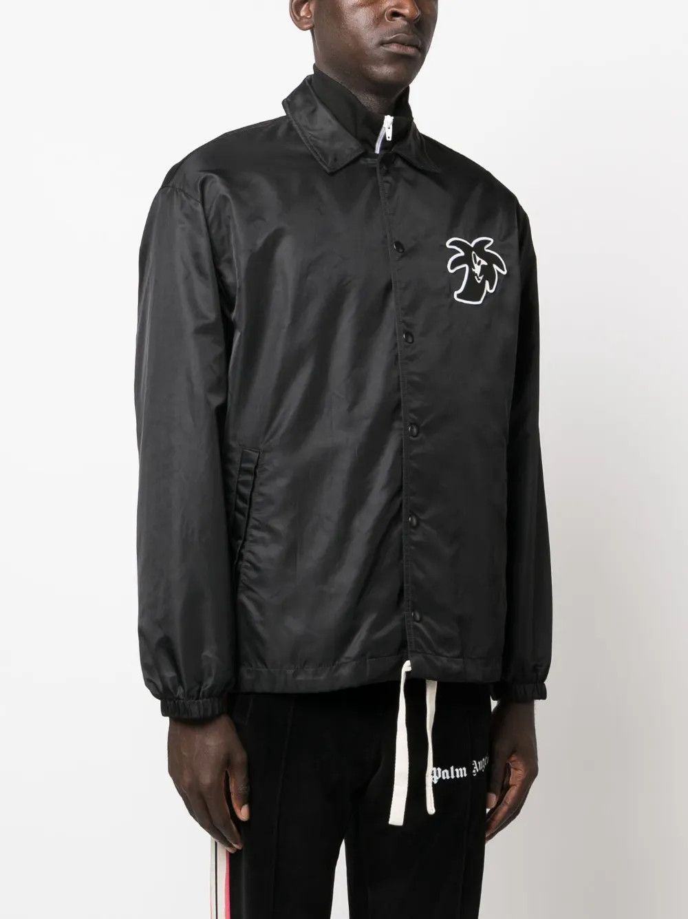 Palm Angels o1y0325 Logo Shell Jacket in Black Size US S / EU 44-46 / 1 - 3 Thumbnail