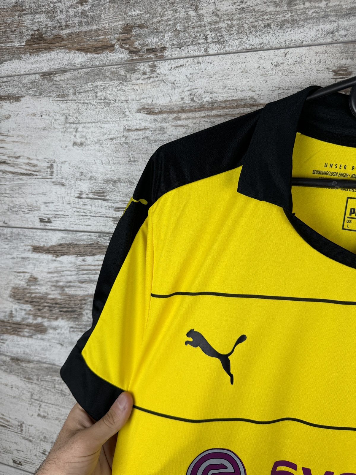 Puma Mens Vintage Puma Borussia Dortmund Aubameyang 17 T-Shirt Size US L / EU 52-54 / 3 - 3 Thumbnail