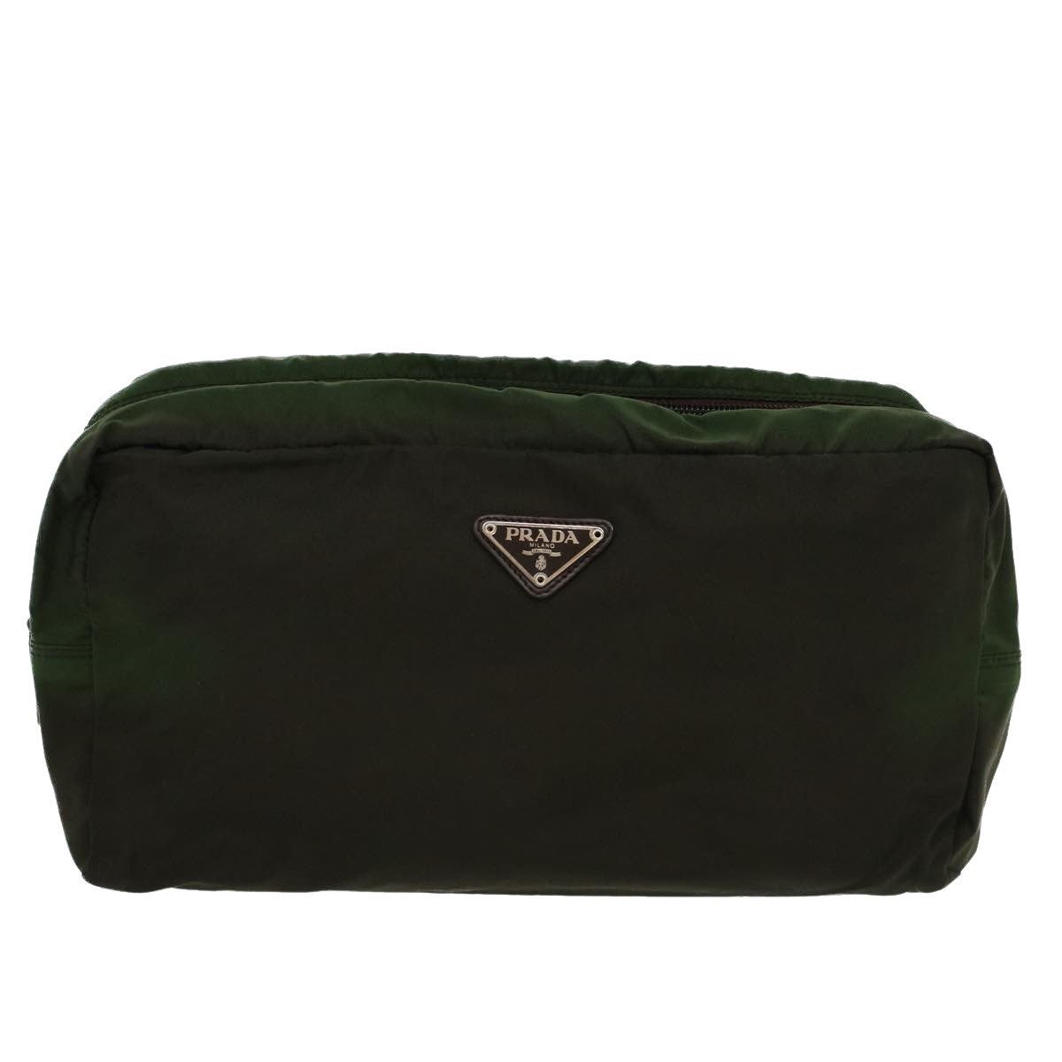 image of Prada Renylon Clutch Bag in Green, Women's