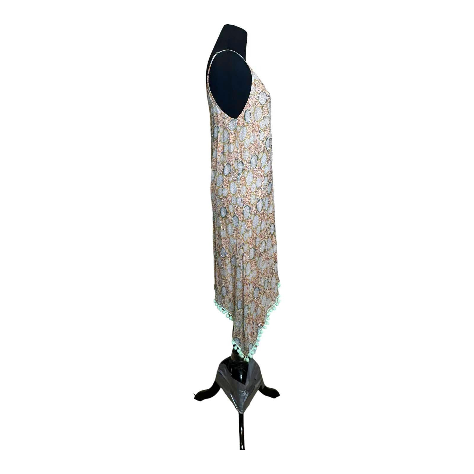 Anthropologie Raga Amalfi Sequin Pom Pom Asymmetrical Dress size XS Size XS / US 0-2 / IT 36-38 - 10 Thumbnail