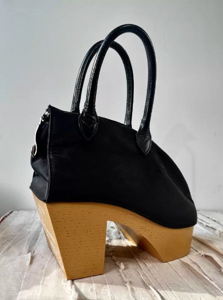 Masaki Matsushima Masaki Matsushima Shoe-Style Wooden Base Tote Bag Size ONE SIZE - 7 Thumbnail