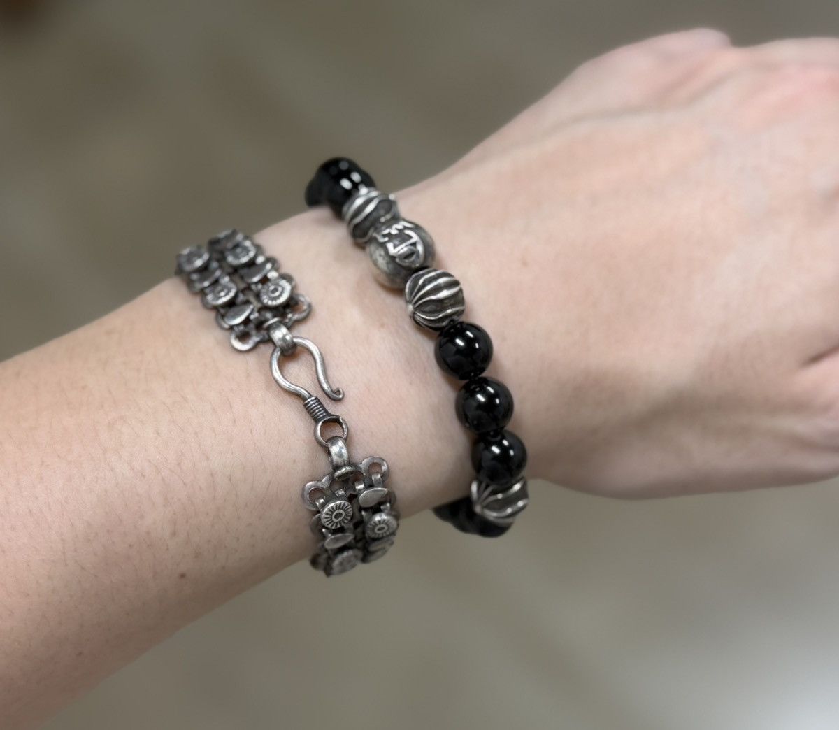 Chrome Hearts Chrome Hearts Black Onyx Pearls 925 Sliver 10mm Size ONE SIZE - 7 Thumbnail