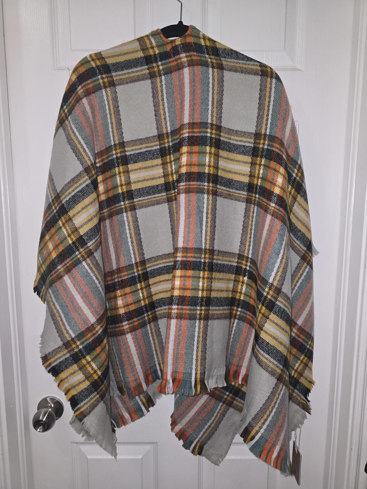 Other Look by M New York Plaid Shawl Wrap Poncho Size ONE SIZE - 2 Thumbnail