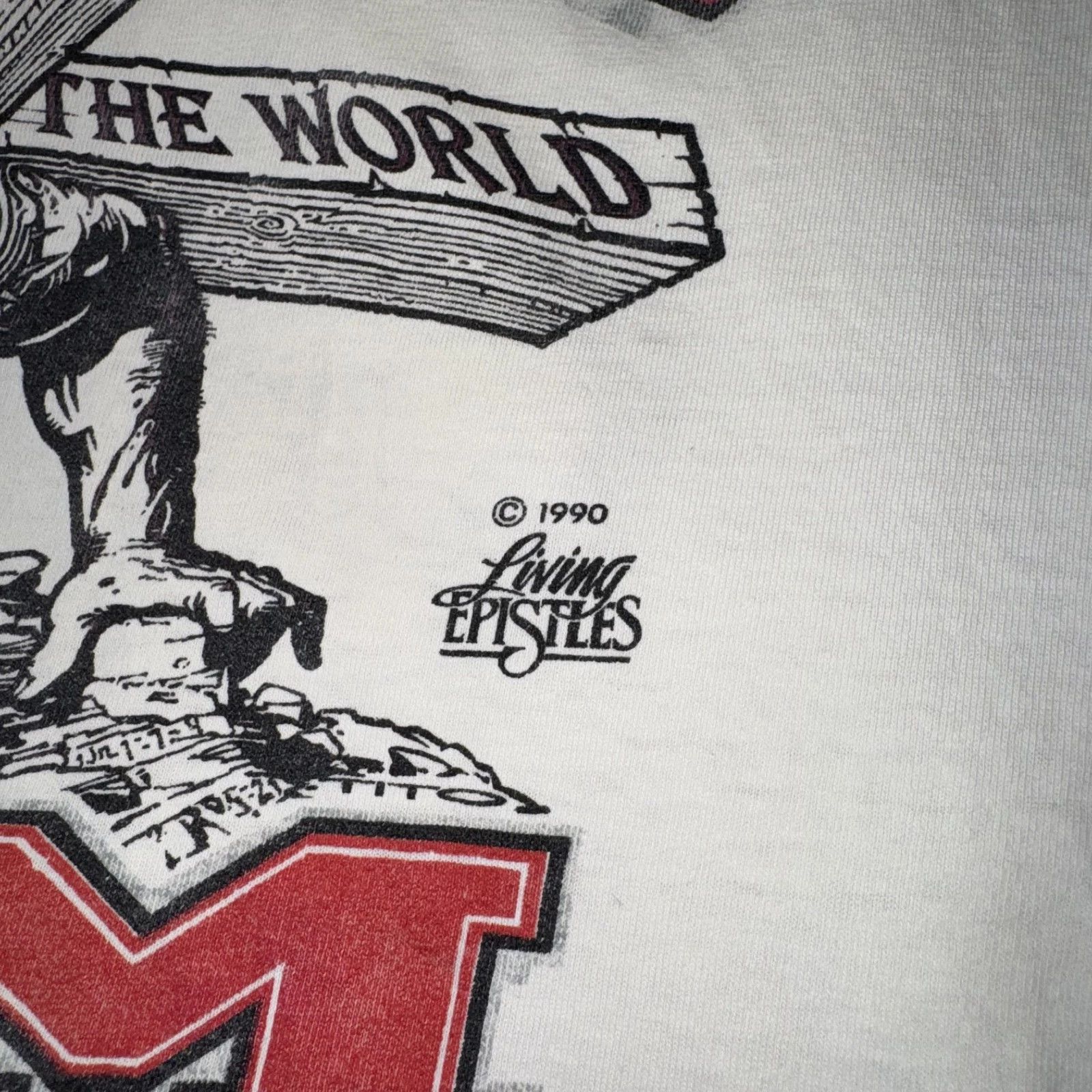 Vintage VTG Lords Gym T Shirt Sz M Jesus Cross Living Epistles 90s Size US M / EU 48-50 / 2 - 5 Thumbnail