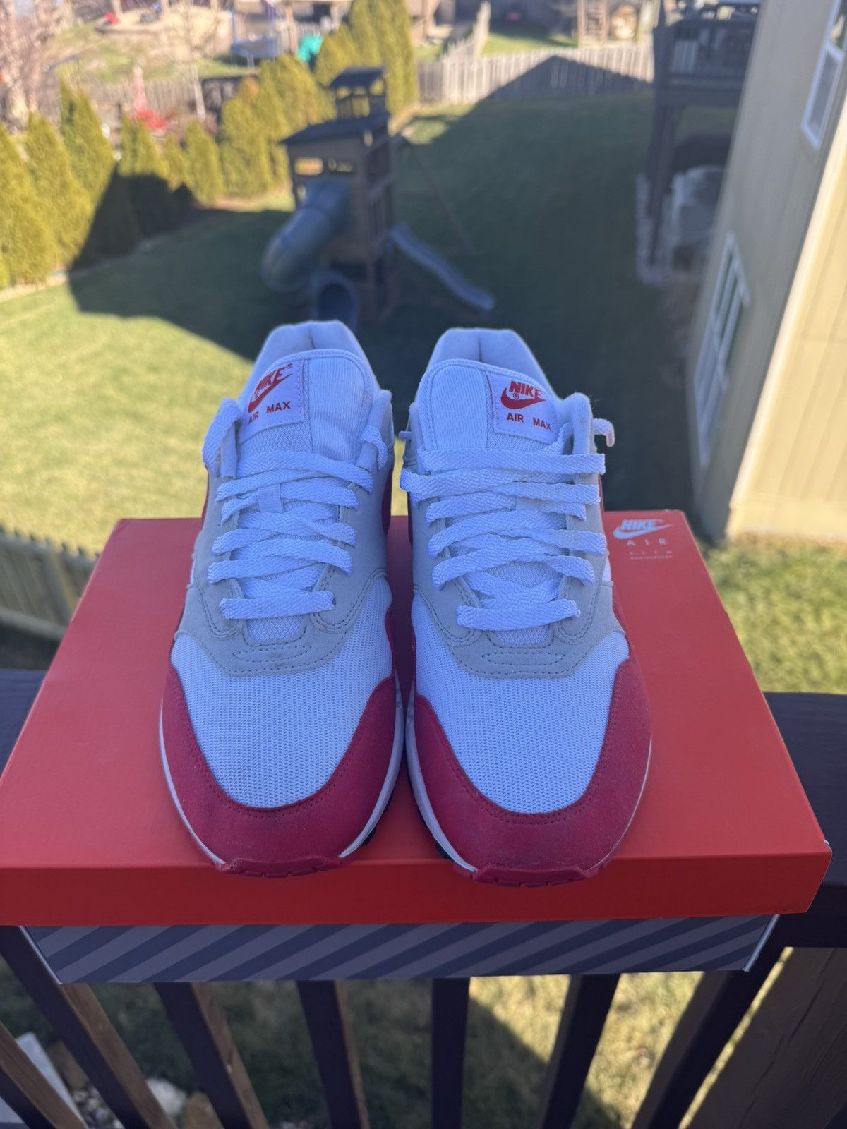 Nike Nike Air Max 1 OG Anniversary ‘Red’ 2017 Re-Release Size US 9.5 / EU 42-43 - 2 Thumbnail