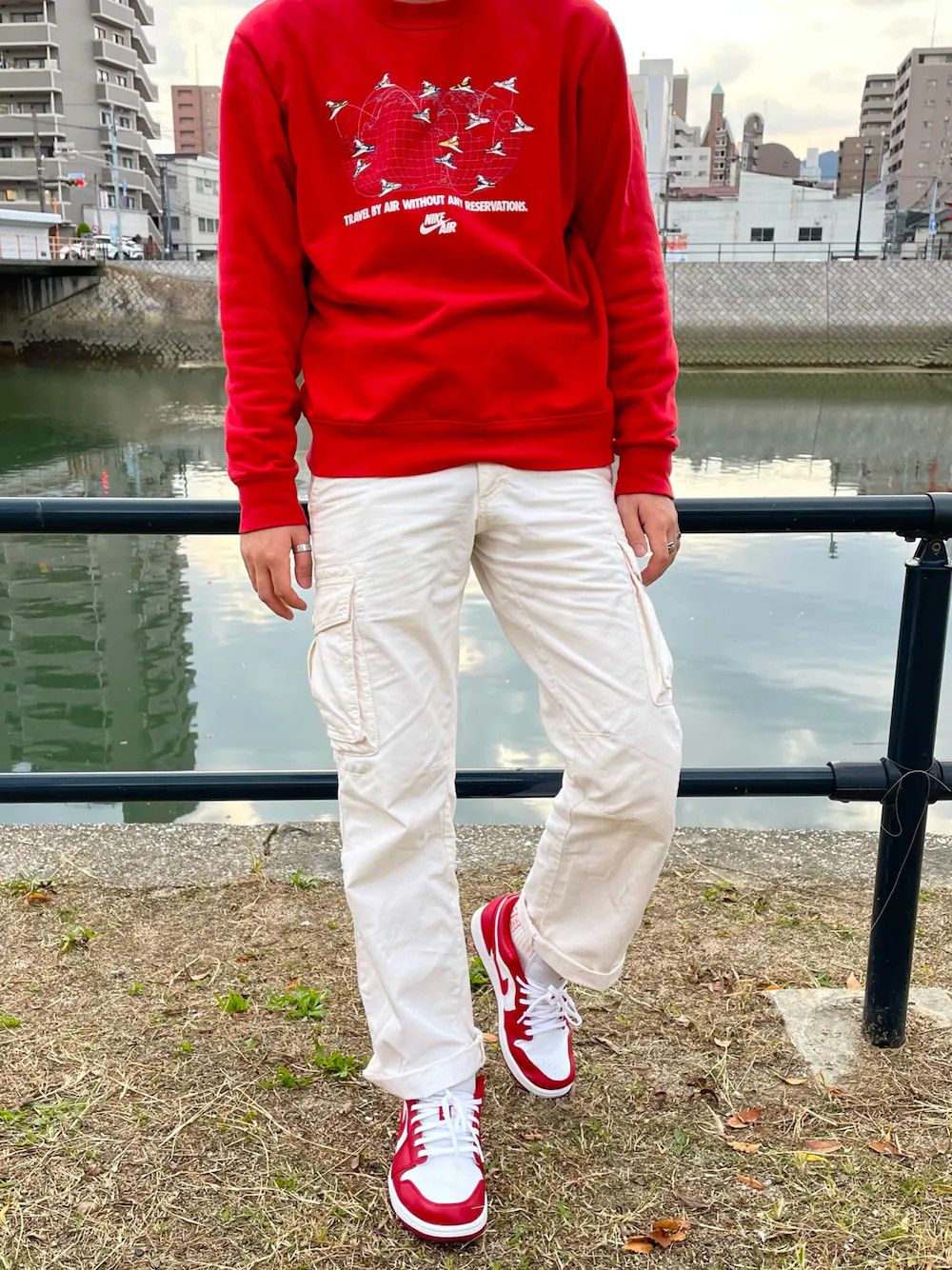 Nike vintage nike travel by air sweatshirt red Size US L / EU 52-54 / 3 - 2 Thumbnail