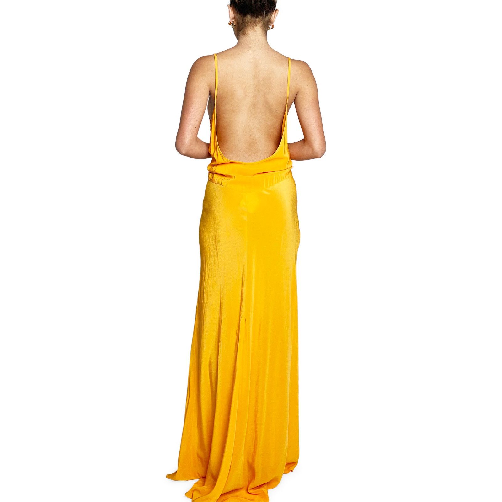 Bassike Orange silk dress Size M / US 6-8 / IT 42-44 - 5 Thumbnail