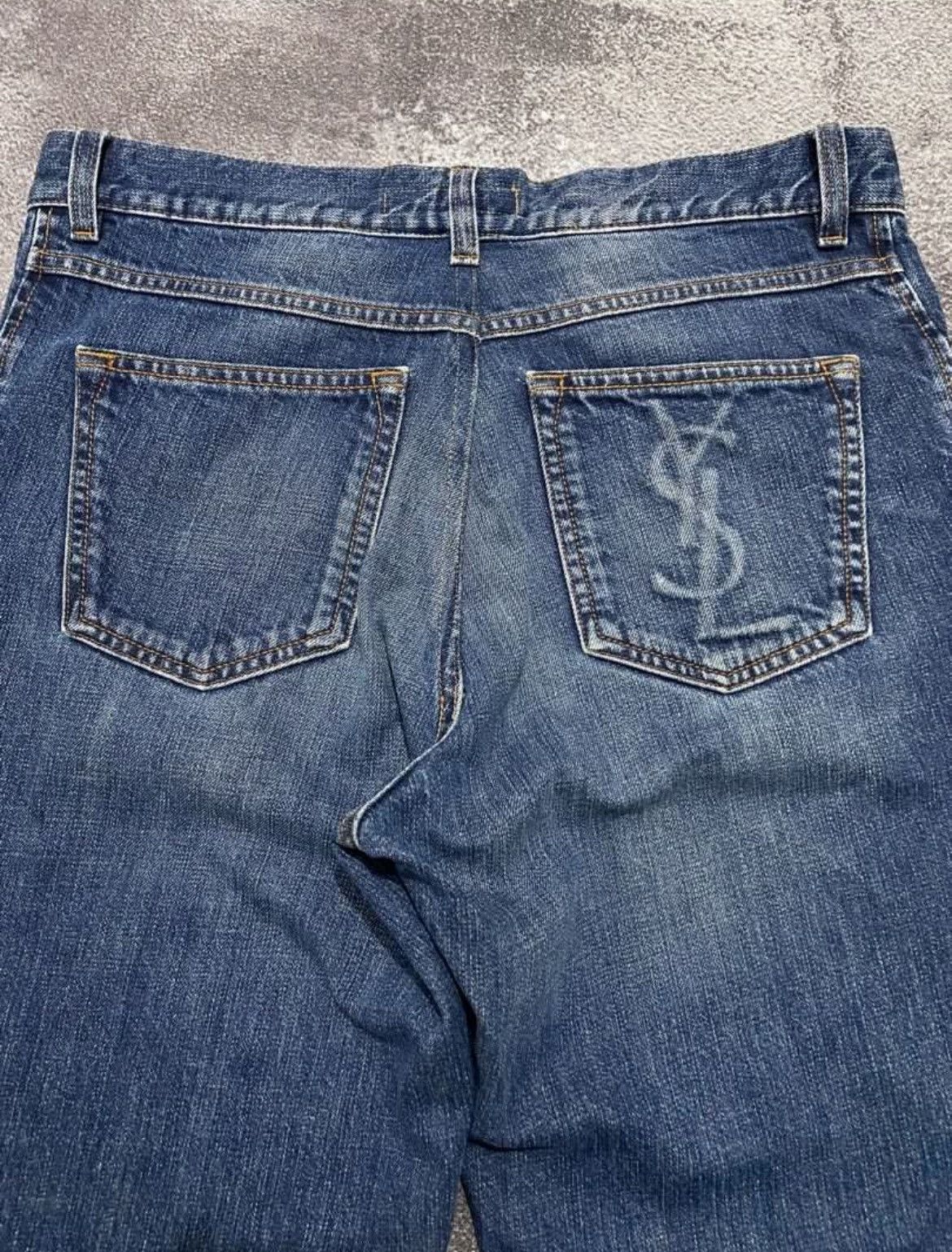 Yves Saint Laurent Vintage Rare Yves Saint Lauren YSL Logo Denim Jeans Pants Size US 32 / EU 48 - 2 Thumbnail