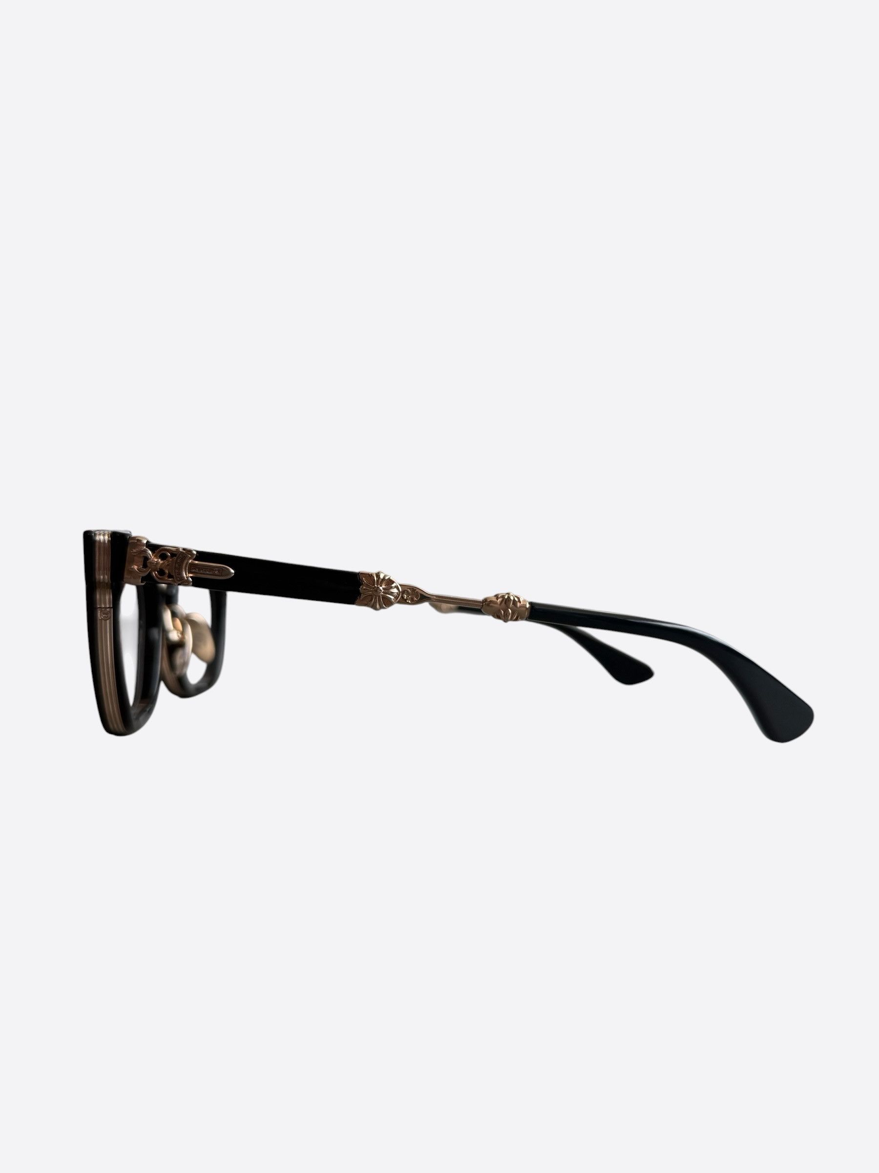 Chrome Hearts Chrome Hearts Black & Gold Duck Butter Glasses Size ONE SIZE - 3 Thumbnail