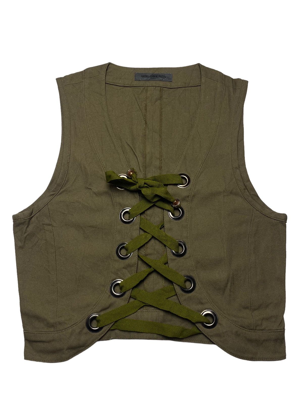 Hysteric Glamour × If Six Was Nine × Le Grande Bleu (L.G.B.) 1980s Ozone Community - Micro Vest Laces Size US XXS / EU 40 - 1 Thumbnail