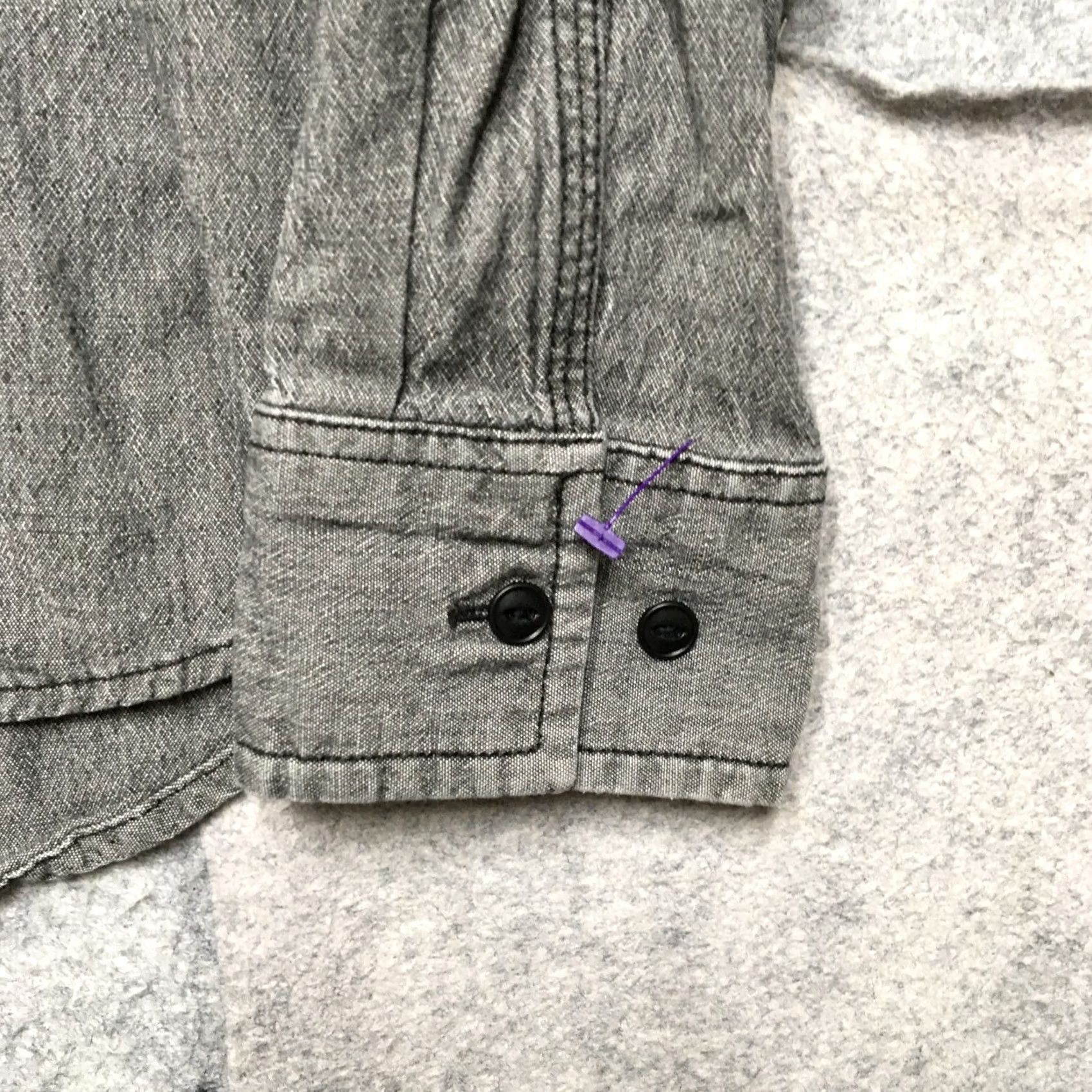 Vintage PROOF Denim Shirt Mens M Gray Button-Up Collared Long Sleeve Casual Travel Workwear Shirt - XL? Size US XL / EU 56 / 4 - 2 Thumbnail