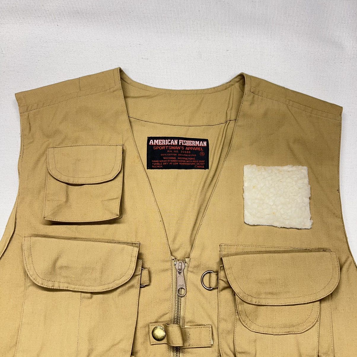 Vintage VTG American Fisherman Vest Khaki Fishing Pocket Hunting Zip Size US S / EU 44-46 / 1 - 4 Thumbnail
