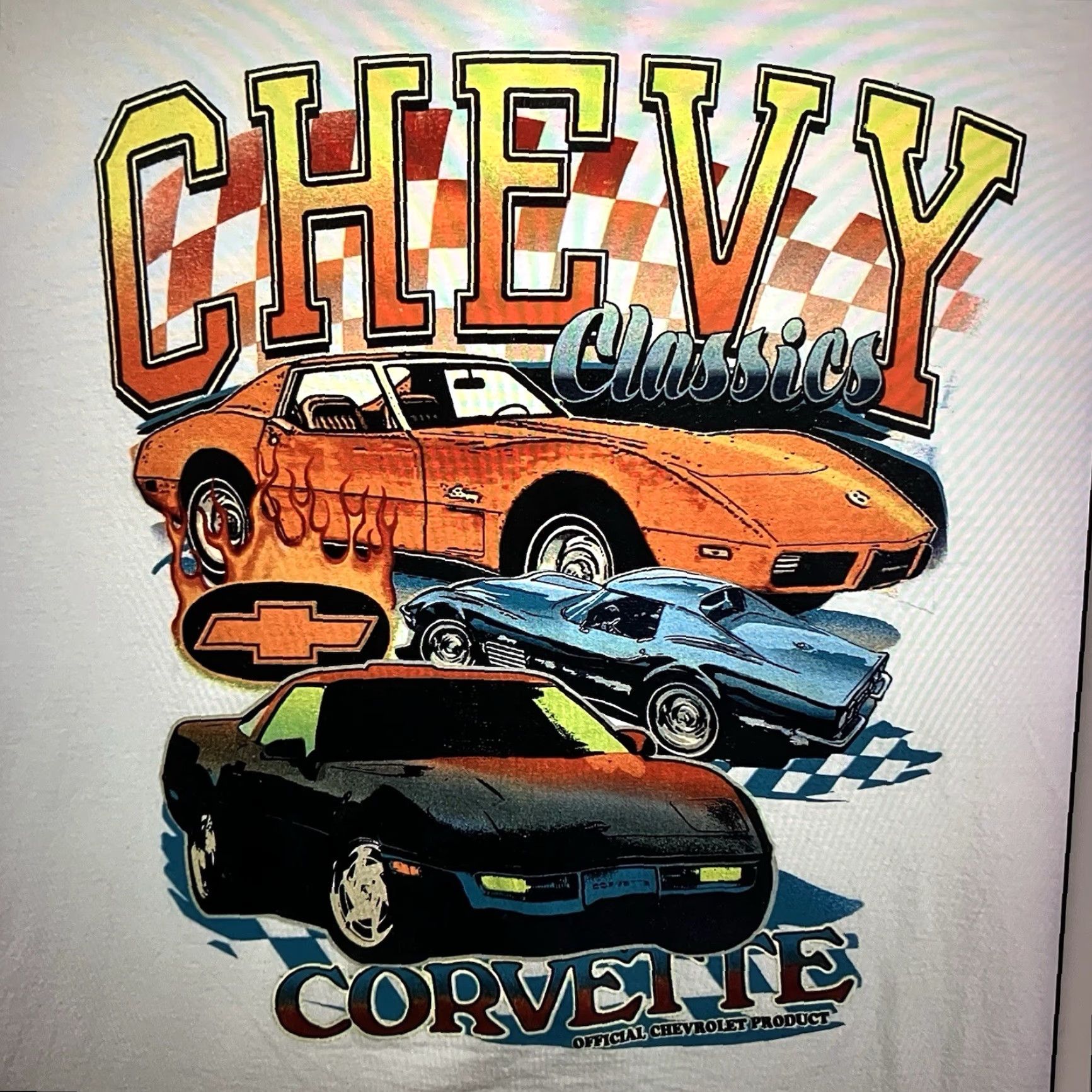 Etro VINTAGE Chevy Corvette T Shirt Men Adult XL White Graphic Print Cars 80s Retro Size US XL / EU 56 / 4 - 3 Thumbnail