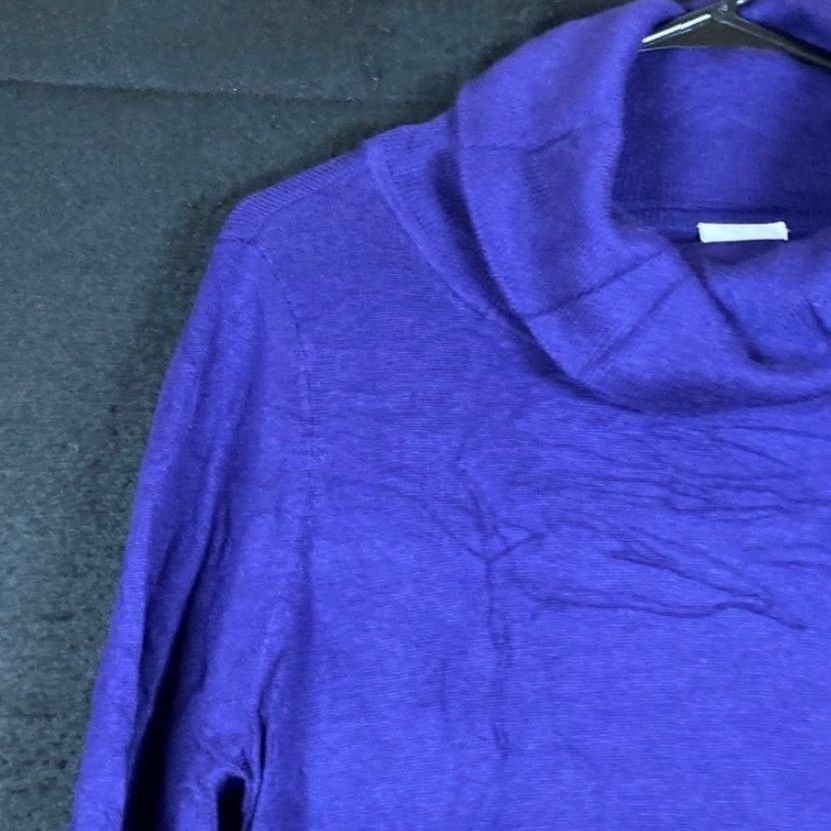 Vintage Zenergy Chicos Womens Sweater Purple Turtleneck Zipper Expand Side Stretch 1 (M) Size M / US 6-8 / IT 42-44 - 4 Thumbnail