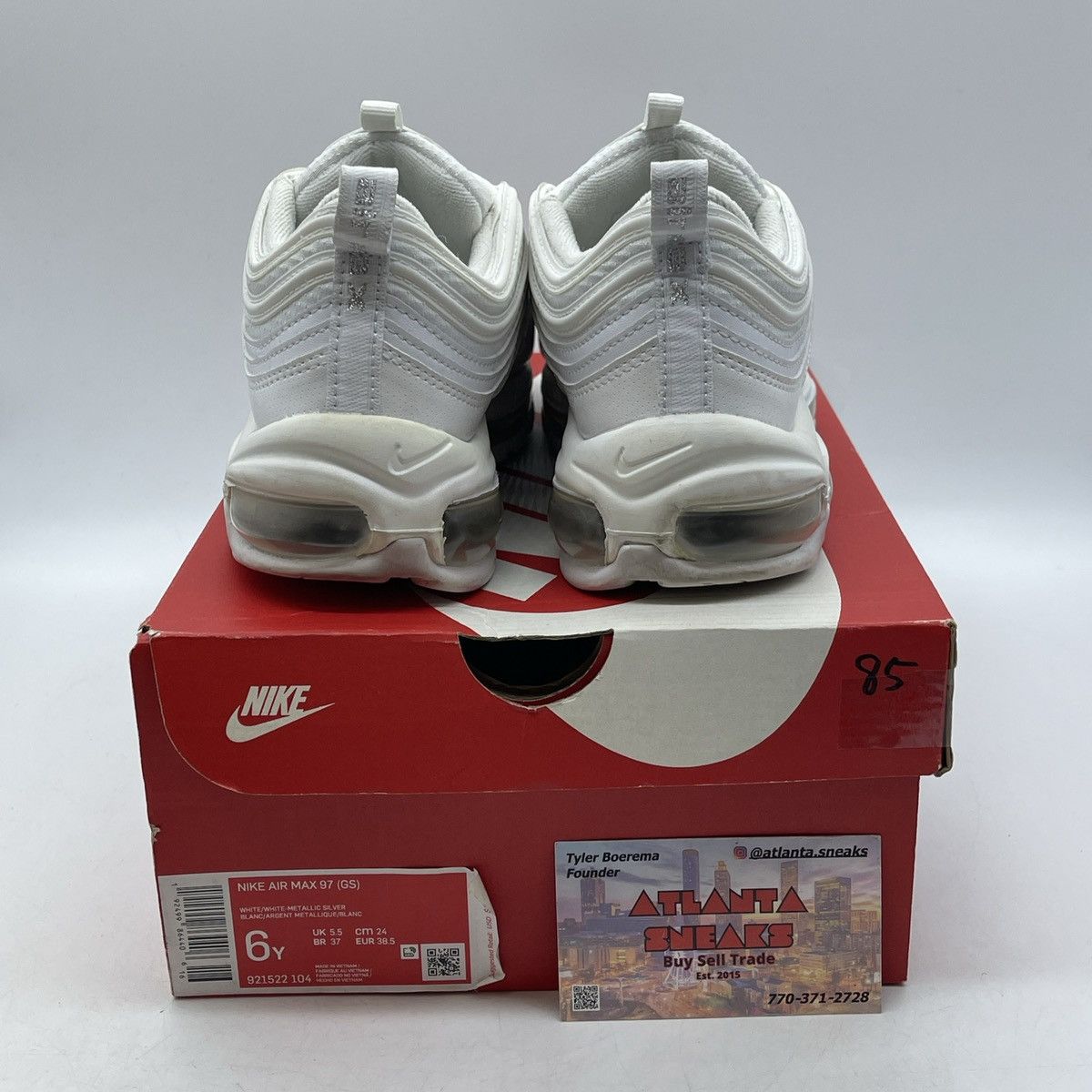 Nike Air max 97 white metallic silver Size US 6 / EU 39 - 3 Thumbnail
