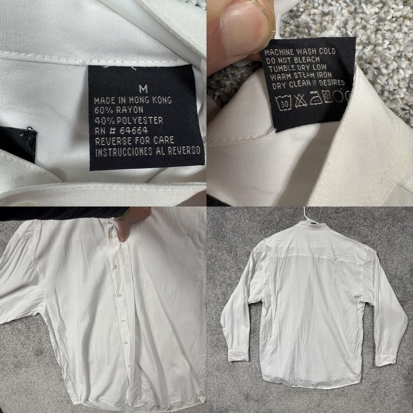 Vintage Maurices Blouse White Embroidered Button-Up Long Sleeve Women M Medium Office Chic Size M / US 6-8 / IT 42-44 - 8 Thumbnail