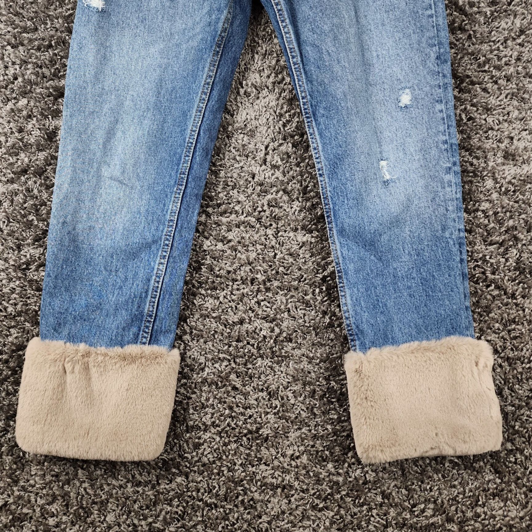 Zara ZARA Distressed Straight Leg Jeans Women Size 6 Blue Size 28" / US 6 / IT 42 - 2 Thumbnail