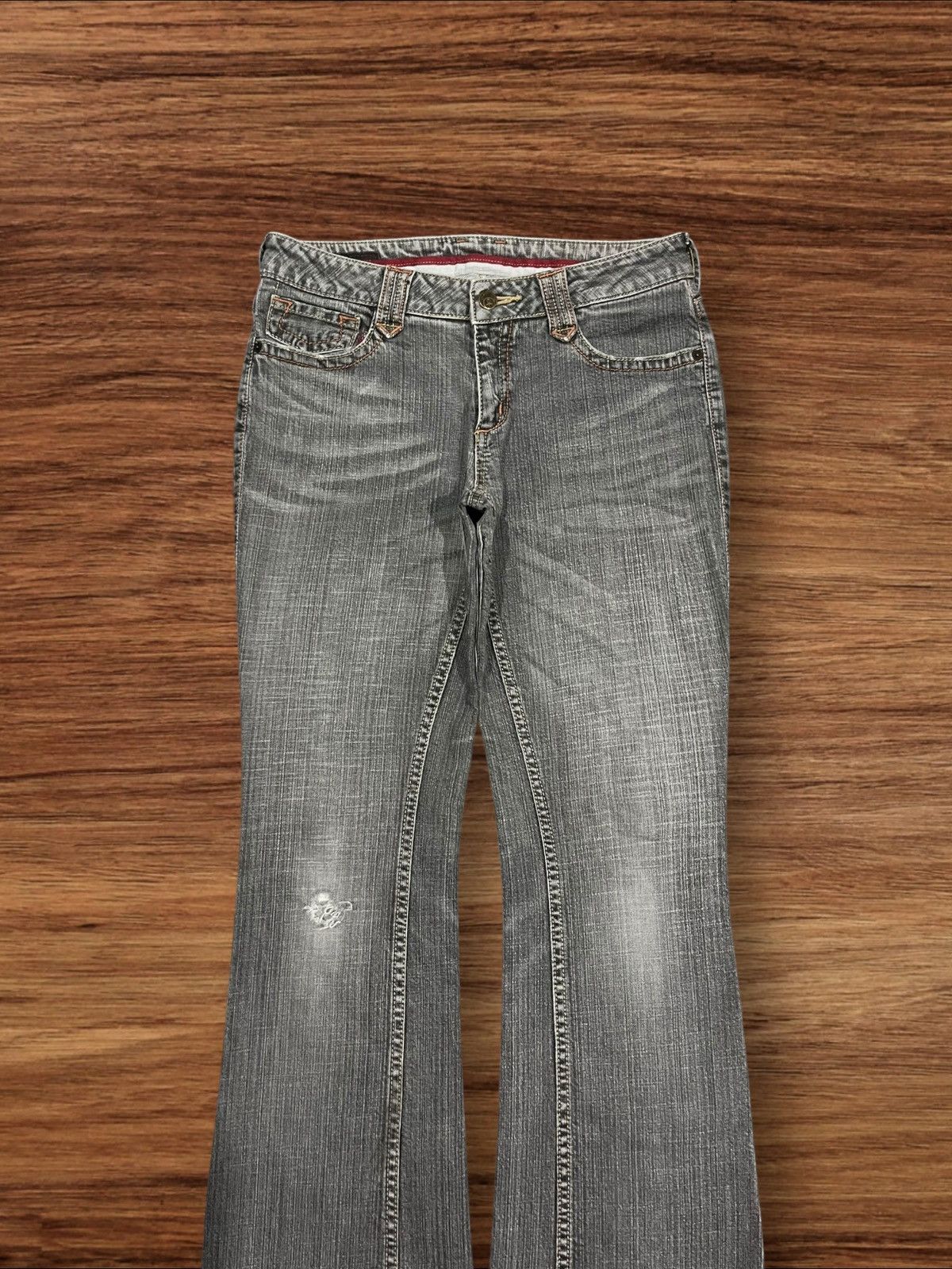 Japanese Brand × Le Grande Bleu (L.G.B.) Vintage Japanese Brand Grey Washed Distressed Flare Jeans Size 28" / US 6 / IT 42 - 3 Thumbnail