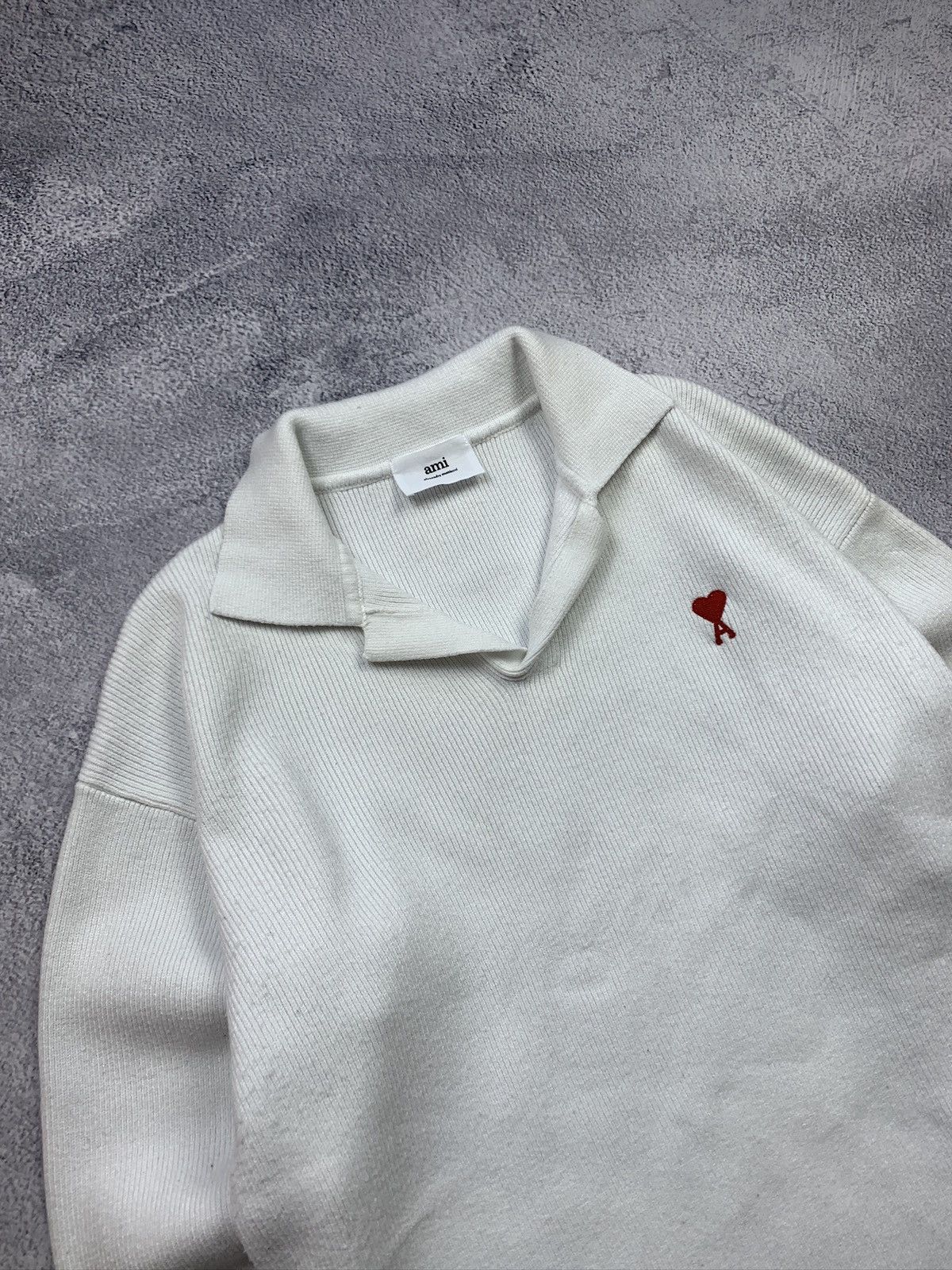 AMI Ami Womens White Sweater Size M Designer Knit Top Size M / US 6-8 / IT 42-44 - 3 Thumbnail