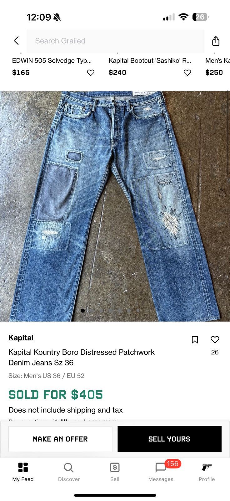 Kapital Kapital Distressed Boro Patchwork Denim Jeans Size US 30 / EU 46 - 17 Thumbnail