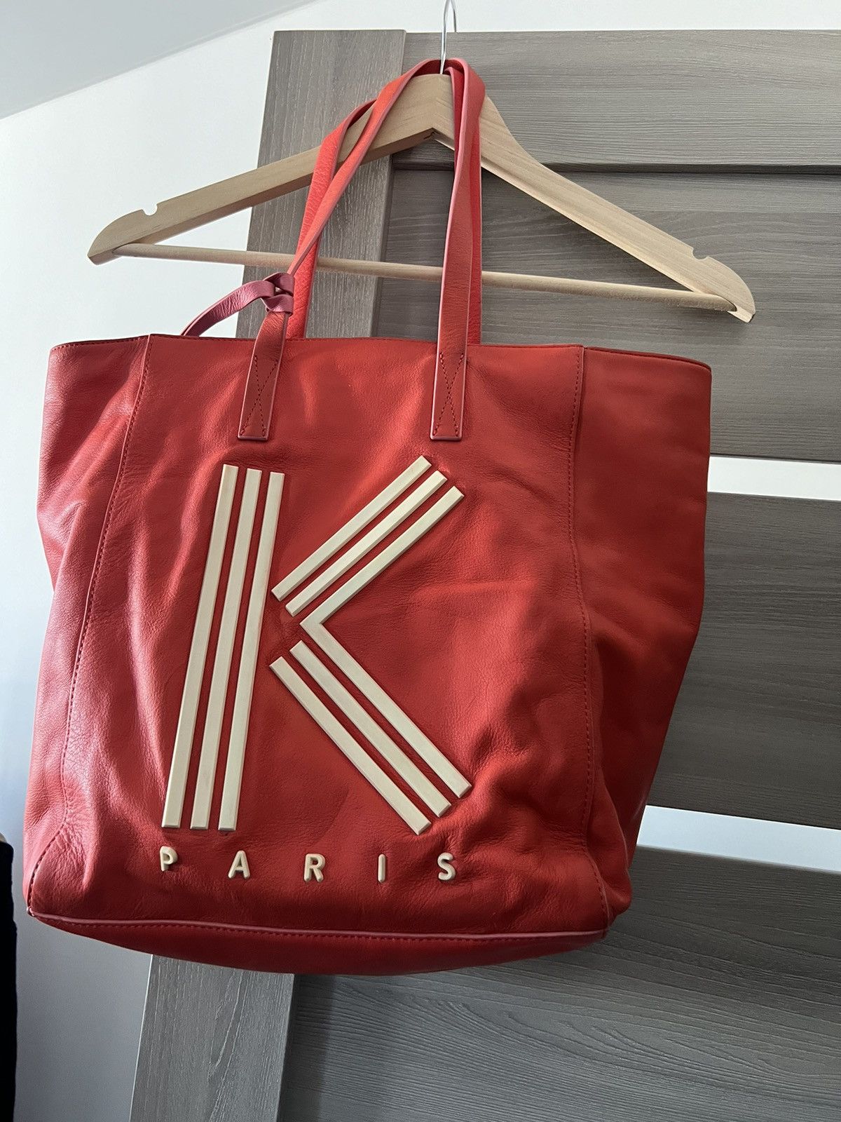 Kenzo KENZO Red Leather K Logo Shopper Tote Luxury Size ONE SIZE - 3 Thumbnail