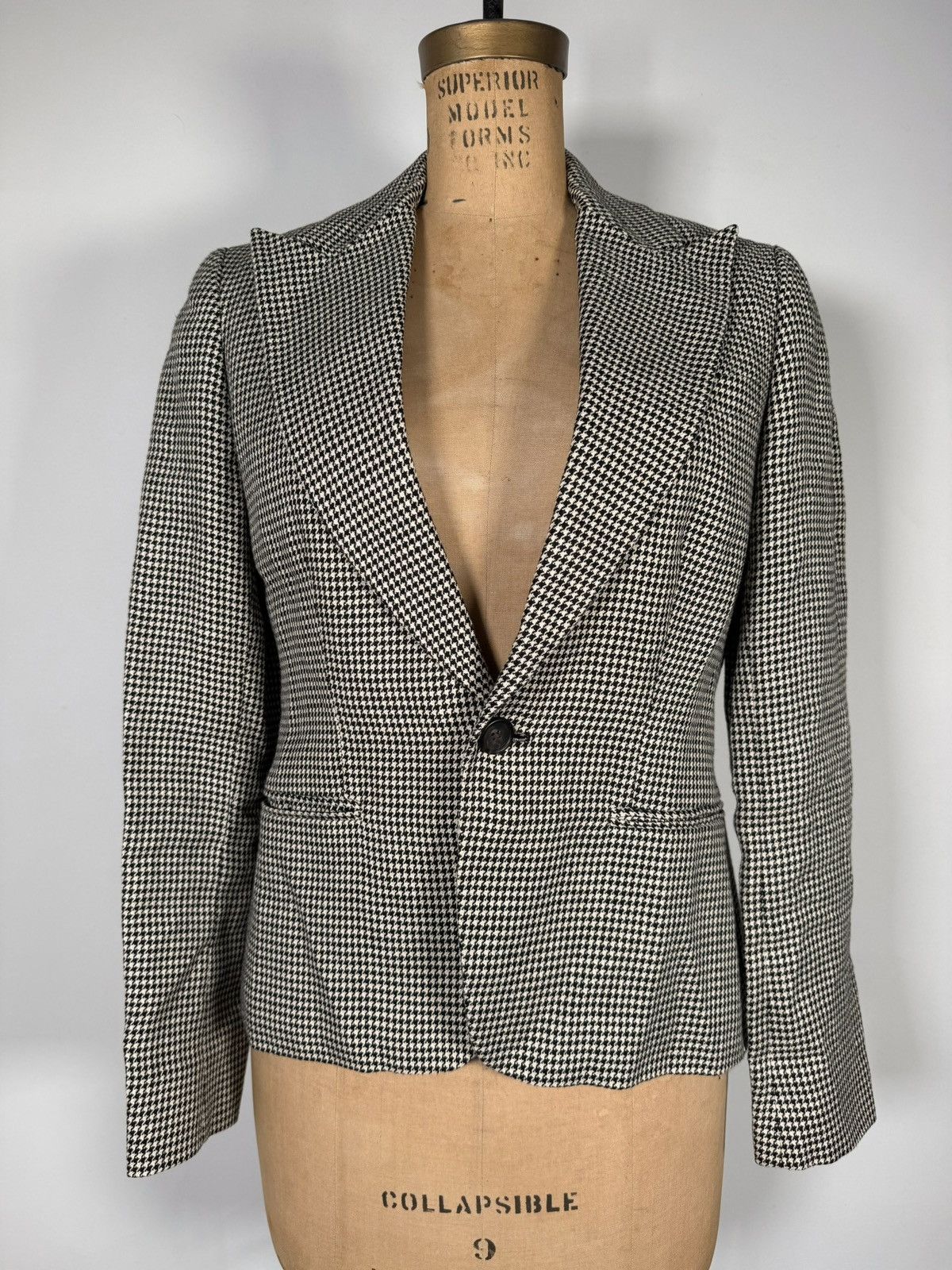 Ralph Lauren Vintage Made in Italy Ralph Lauren Linen Houndstooth Blazer Size M / US 6-8 / IT 42-44 - 1 Thumbnail
